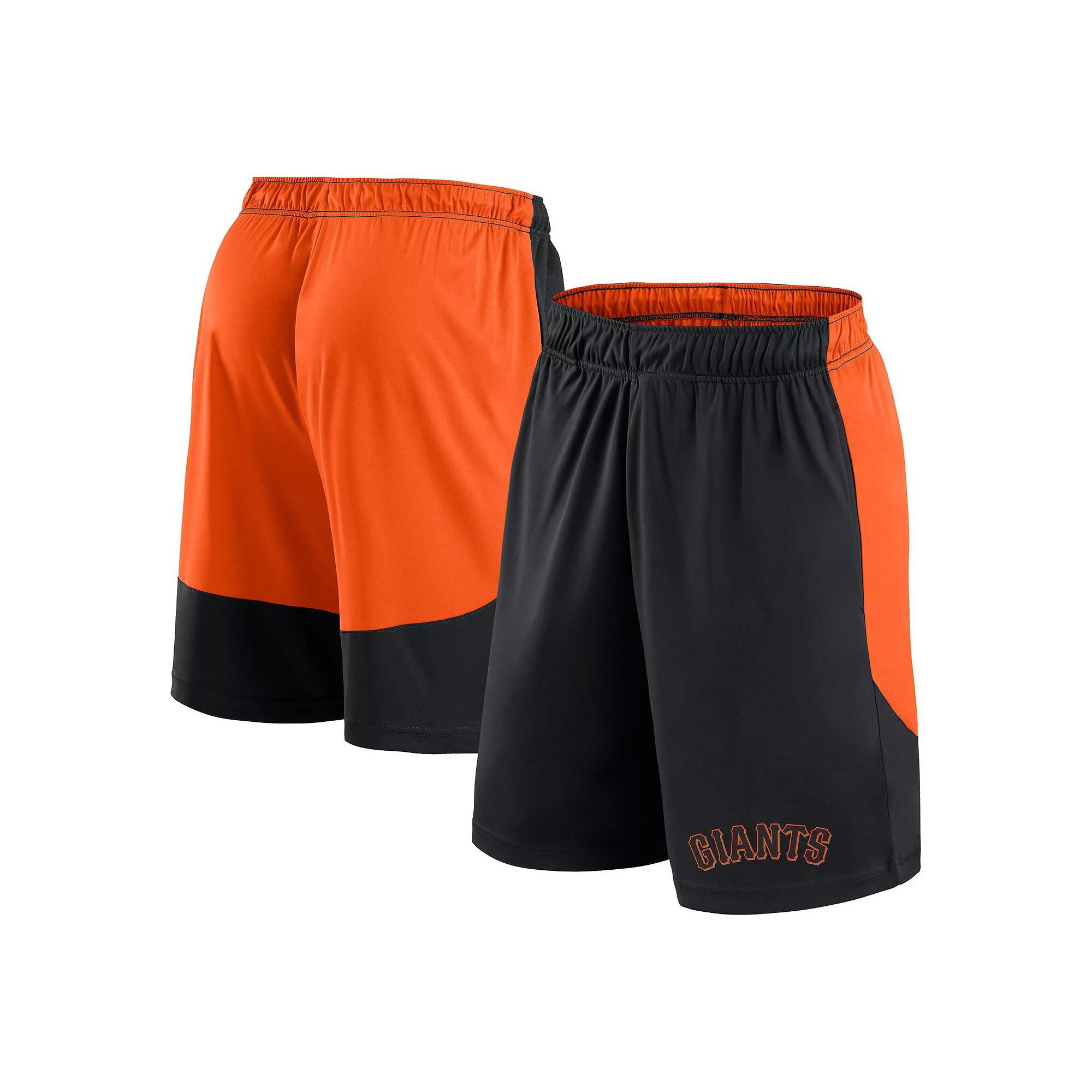 Men's Fanatics Black/Orange San Francisco Giants Launch Polyester Shorts, Size: XL Product Image