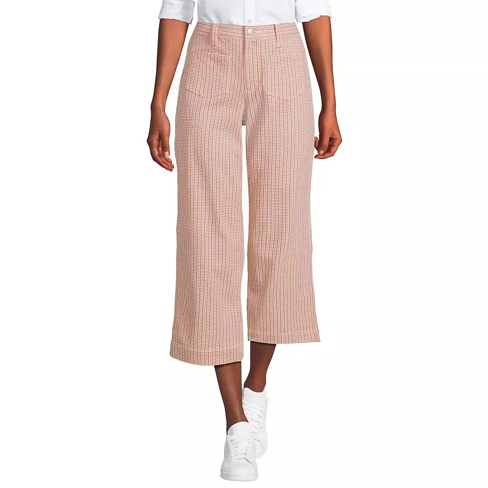 Women's Lands' End High-Rise Wide Leg Crop Pants,  Product Image