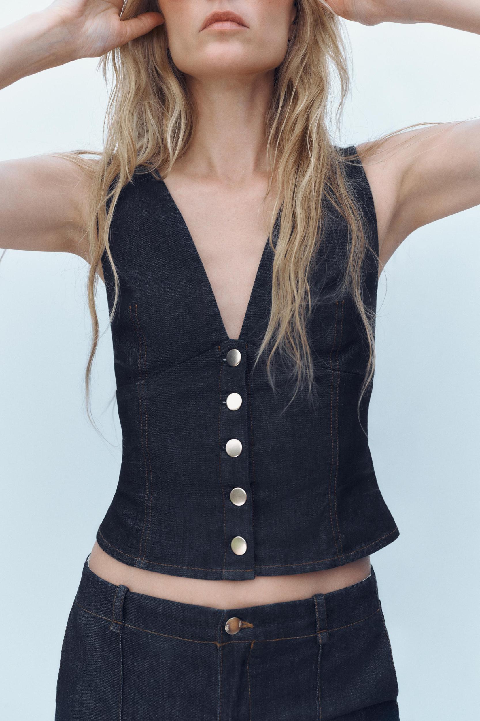 Z1975 DENIM CROP TOP Product Image