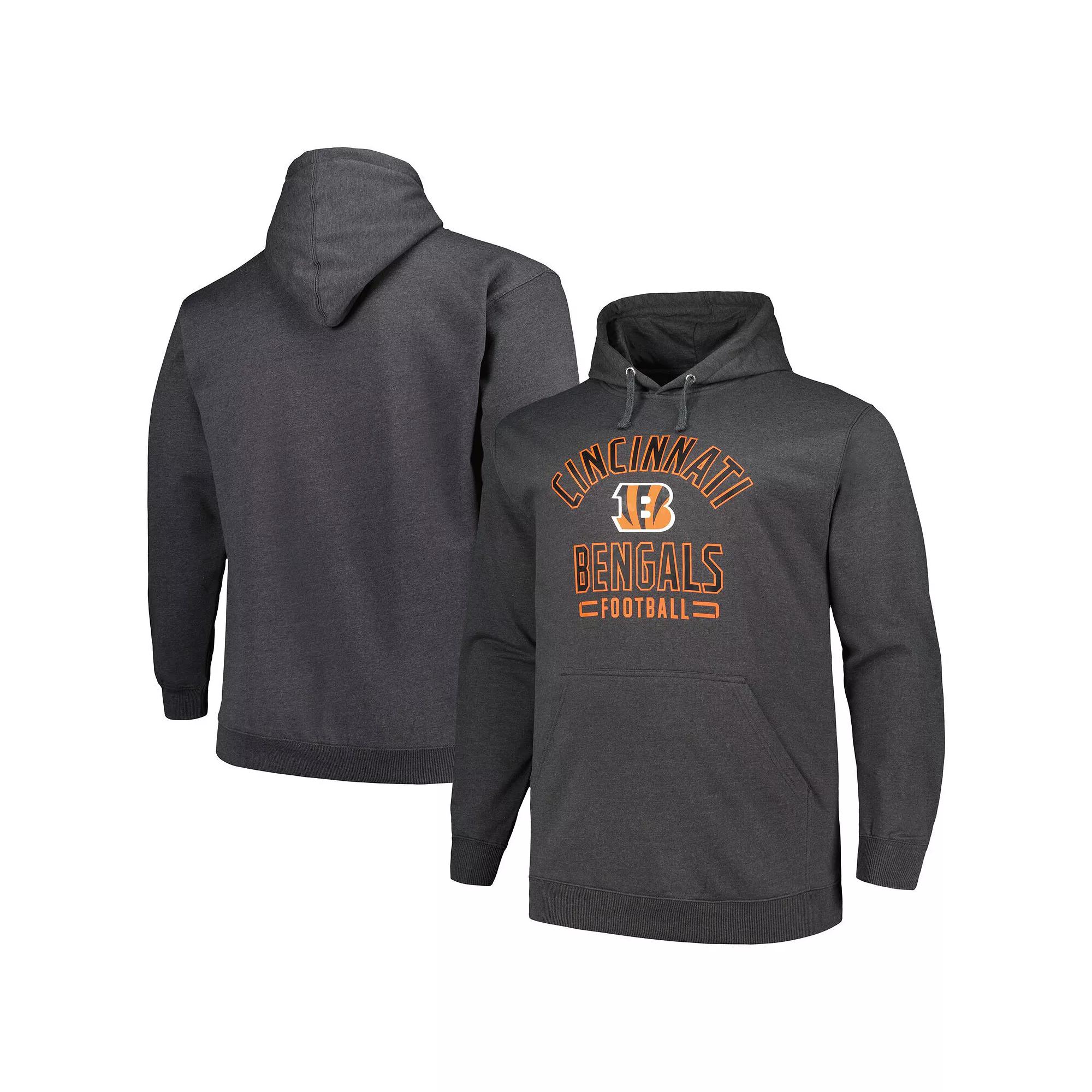 Men's Fanatics Heather Charcoal Cincinnati Bengals Big & Tall Pullover Hoodie,  Product Image
