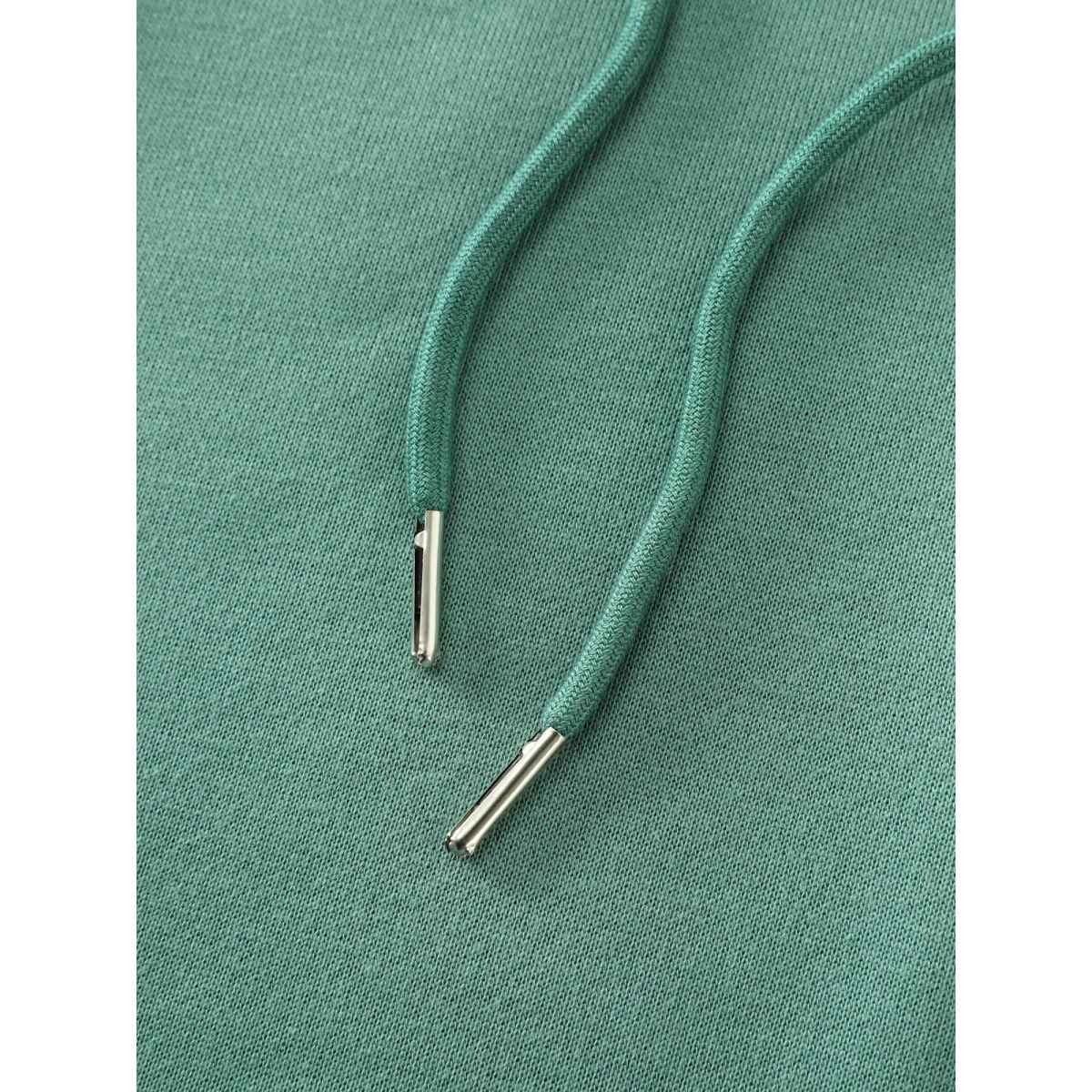 Plus Size High Low Hem Drop Shoulder Solid Hoodie Women Emerald Leisure Non Hooded Casual Sweatshirts BloomChic 10/M Product Image