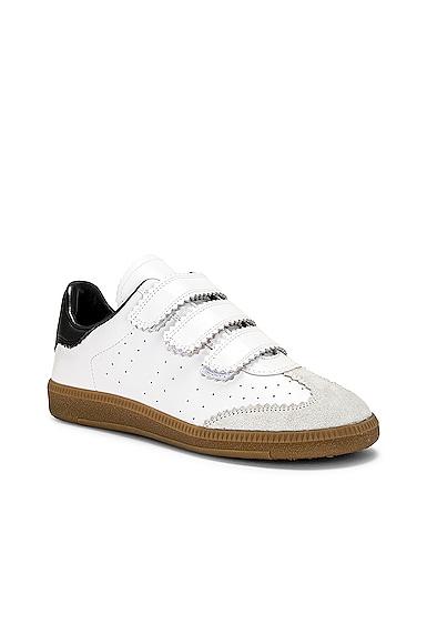 ISABEL MARANT Beth Suede-trimmed Leather Sneakers In White Product Image