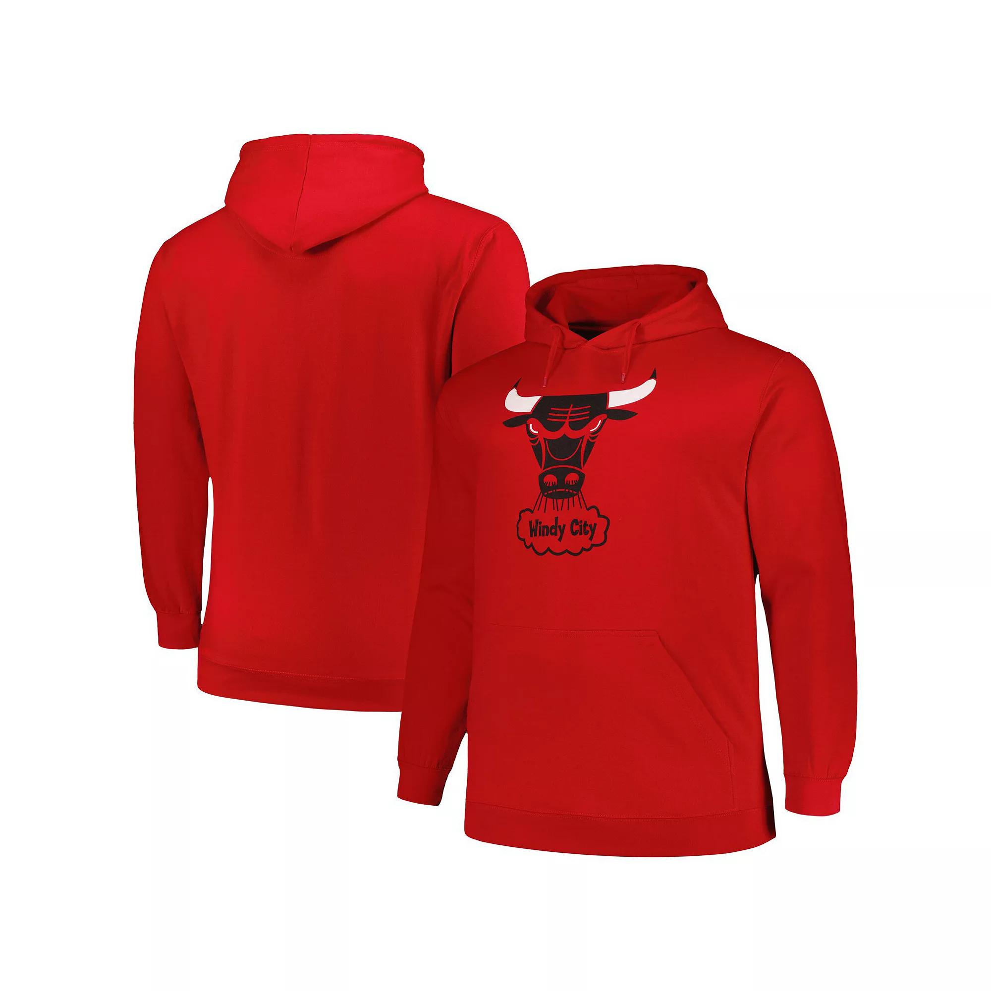 Men's Mitchell & Ness Red Chicago Bulls Hardwood Classics Big & Tall Pullover Hoodie, Size: 2XB Product Image