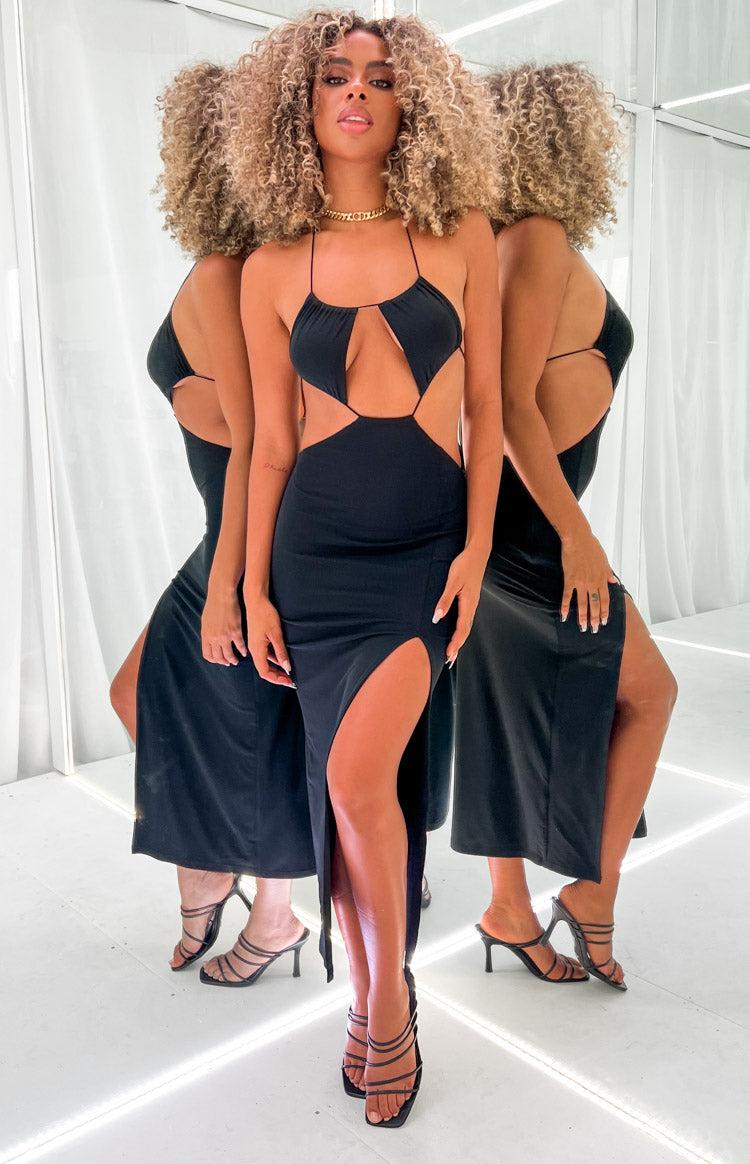 Adelita Black Midi Dress Product Image