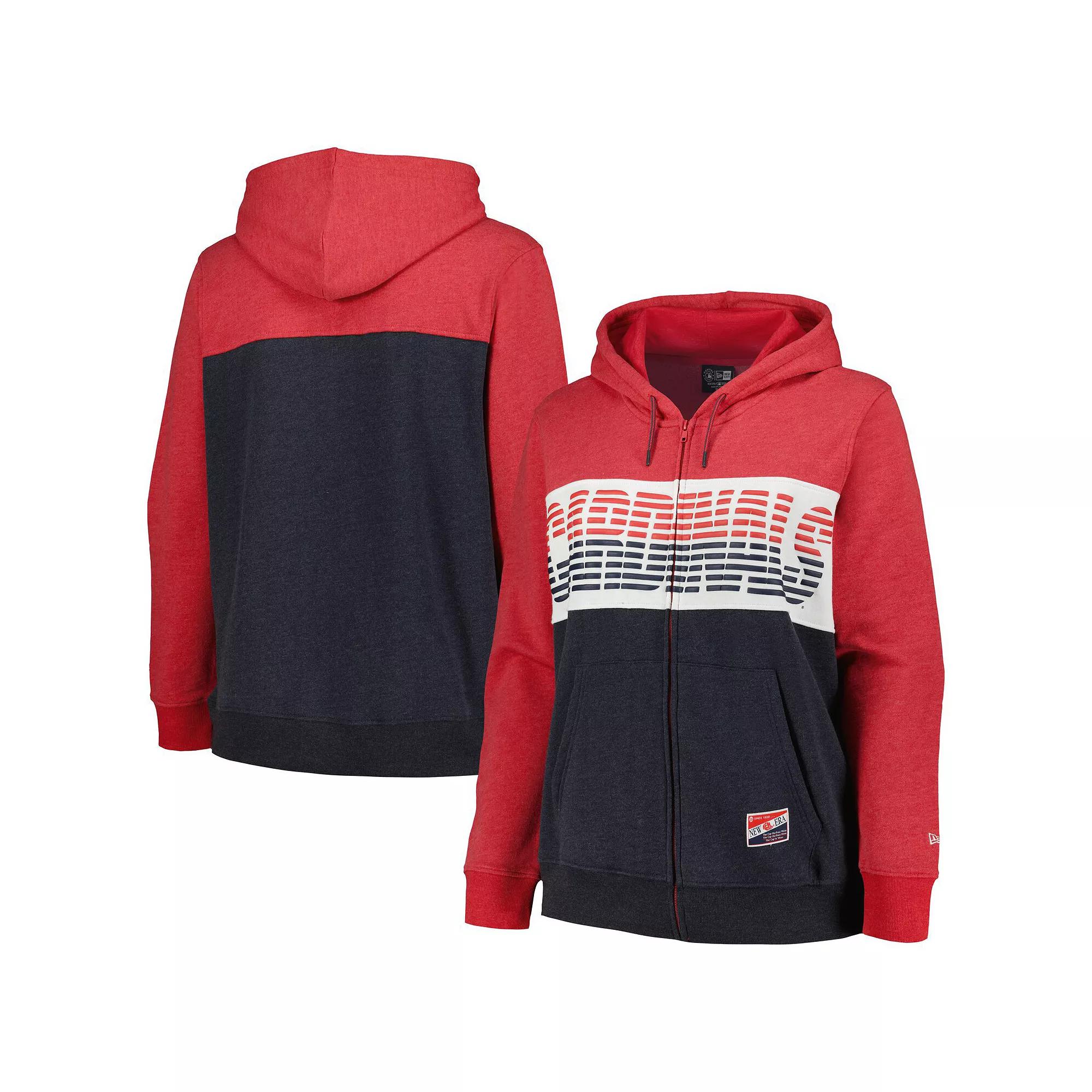 Women's New Era Red St. Louis Cardinals Plus Size Color Block Full-Zip Hoodie, Size: 3XL Product Image
