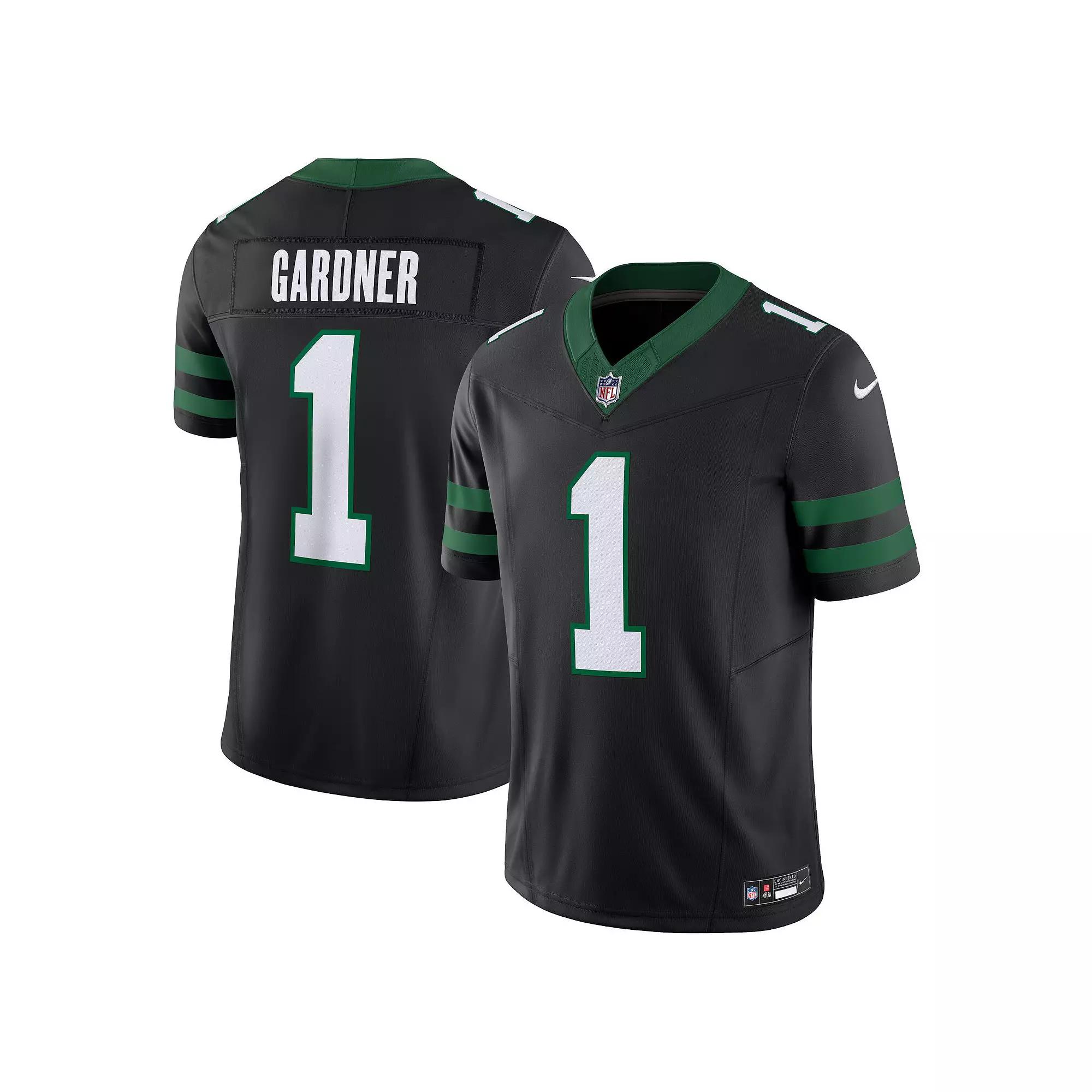 Men's Nike Ahmad Sauce Gardner Legacy Black New York Jets Alternate Vapor F.U.S.E. Limited Jersey,  Product Image