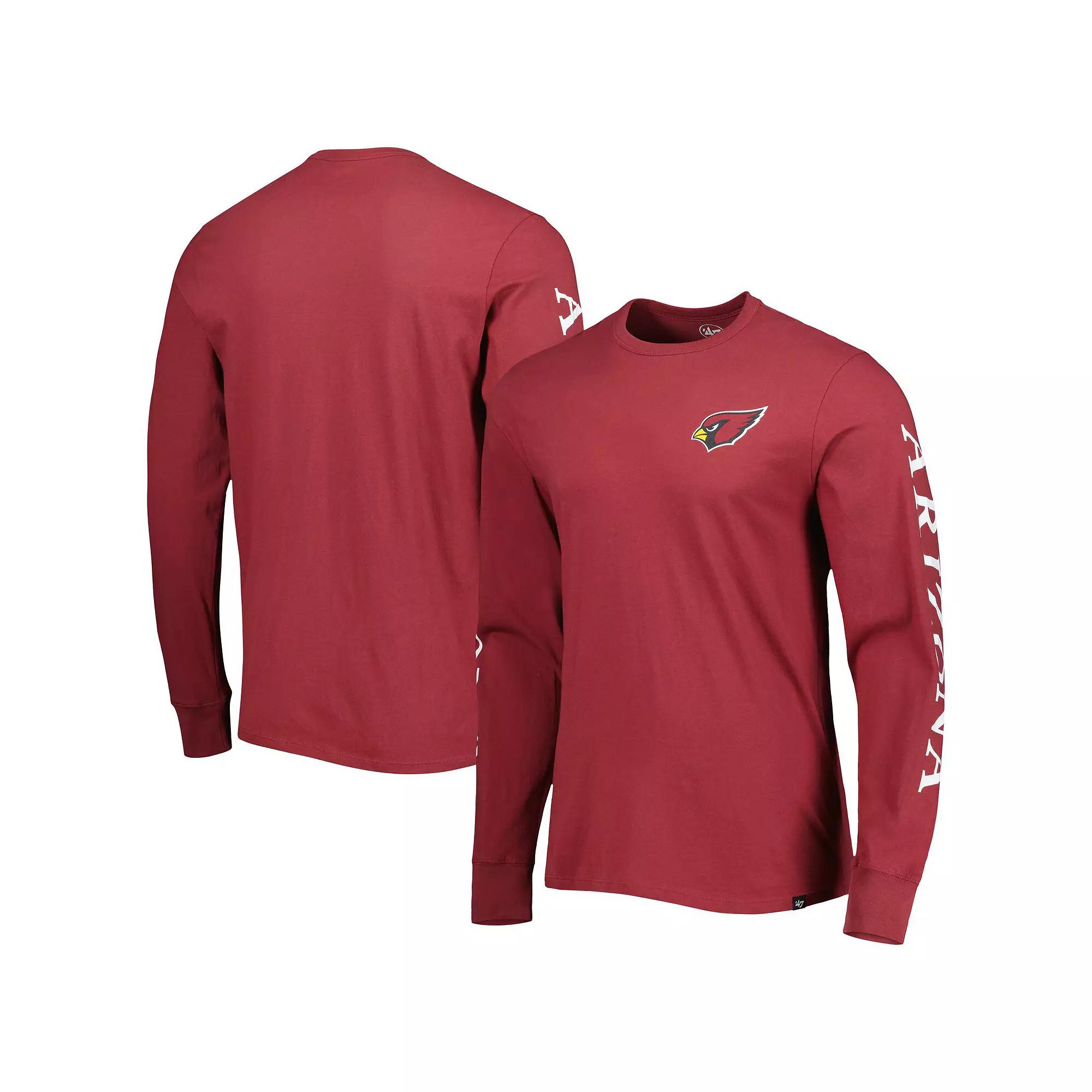 Men's '47 Cardinal Arizona Cardinals Triple Threat Franklin Long Sleeve T-Shirt,  Product Image