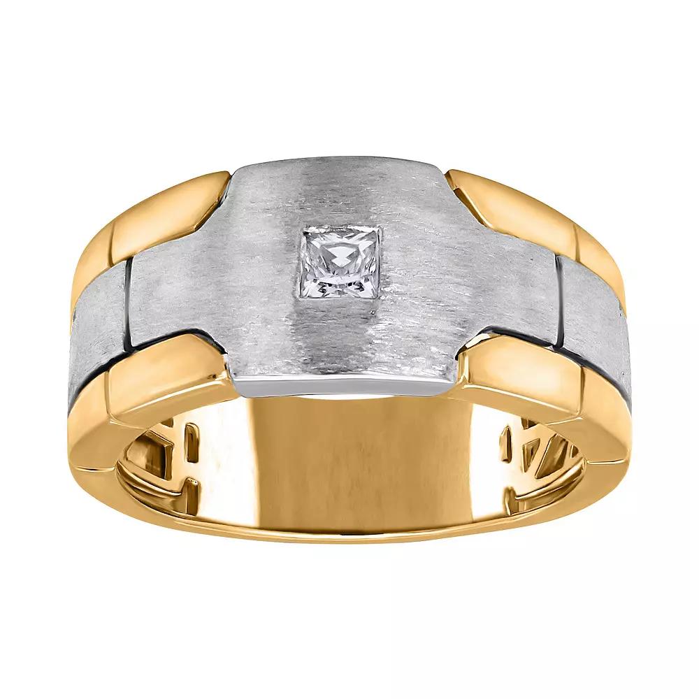 Men's Two-Tone 14k Gold 1/5 Carat T.W. Diamond Ring, Size: 10, 14k Two Tone Product Image