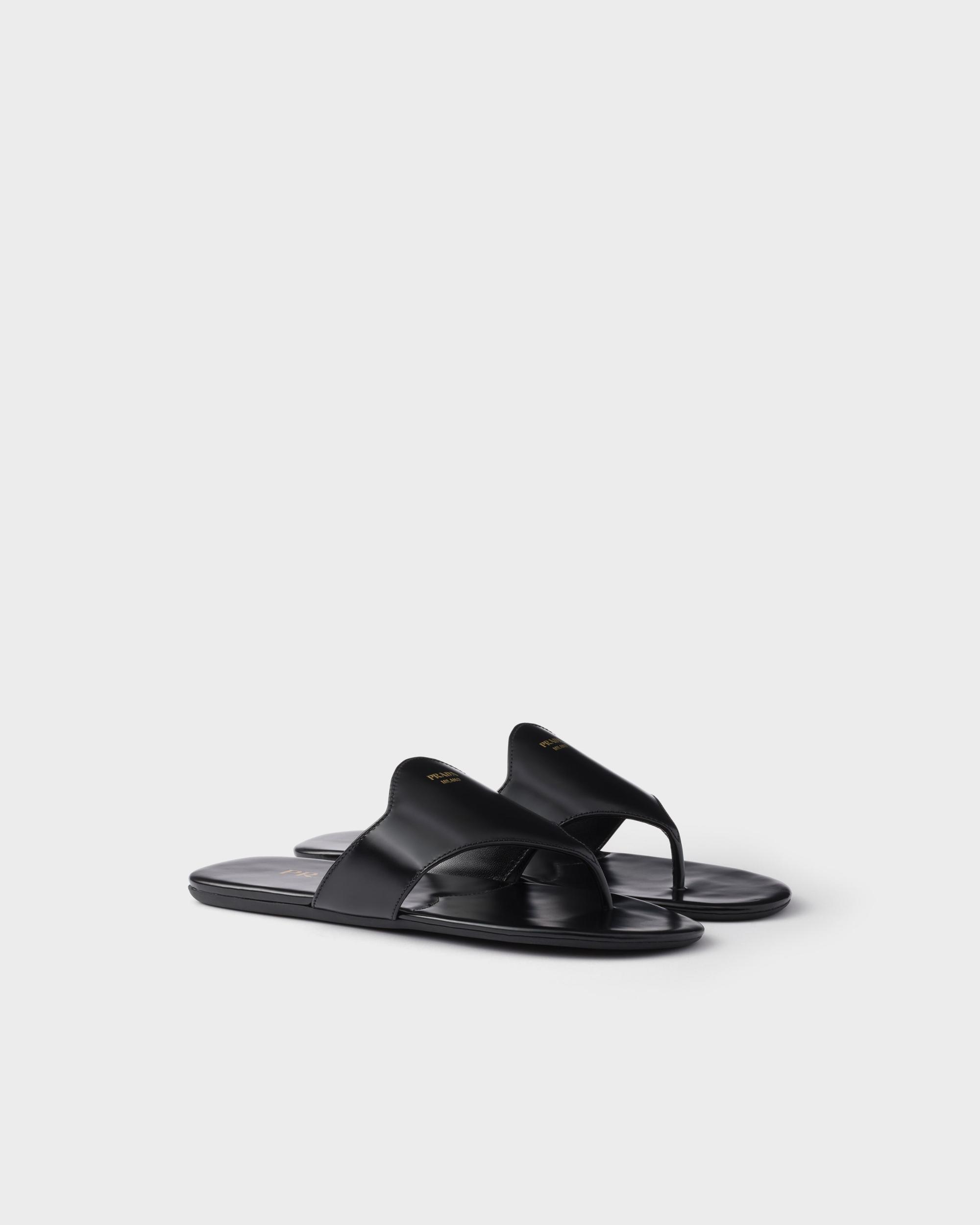 Brushed leather thong sandals Product Image