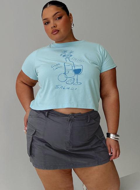 Lieutenant Cargo Mini Skirt Slate Product Image