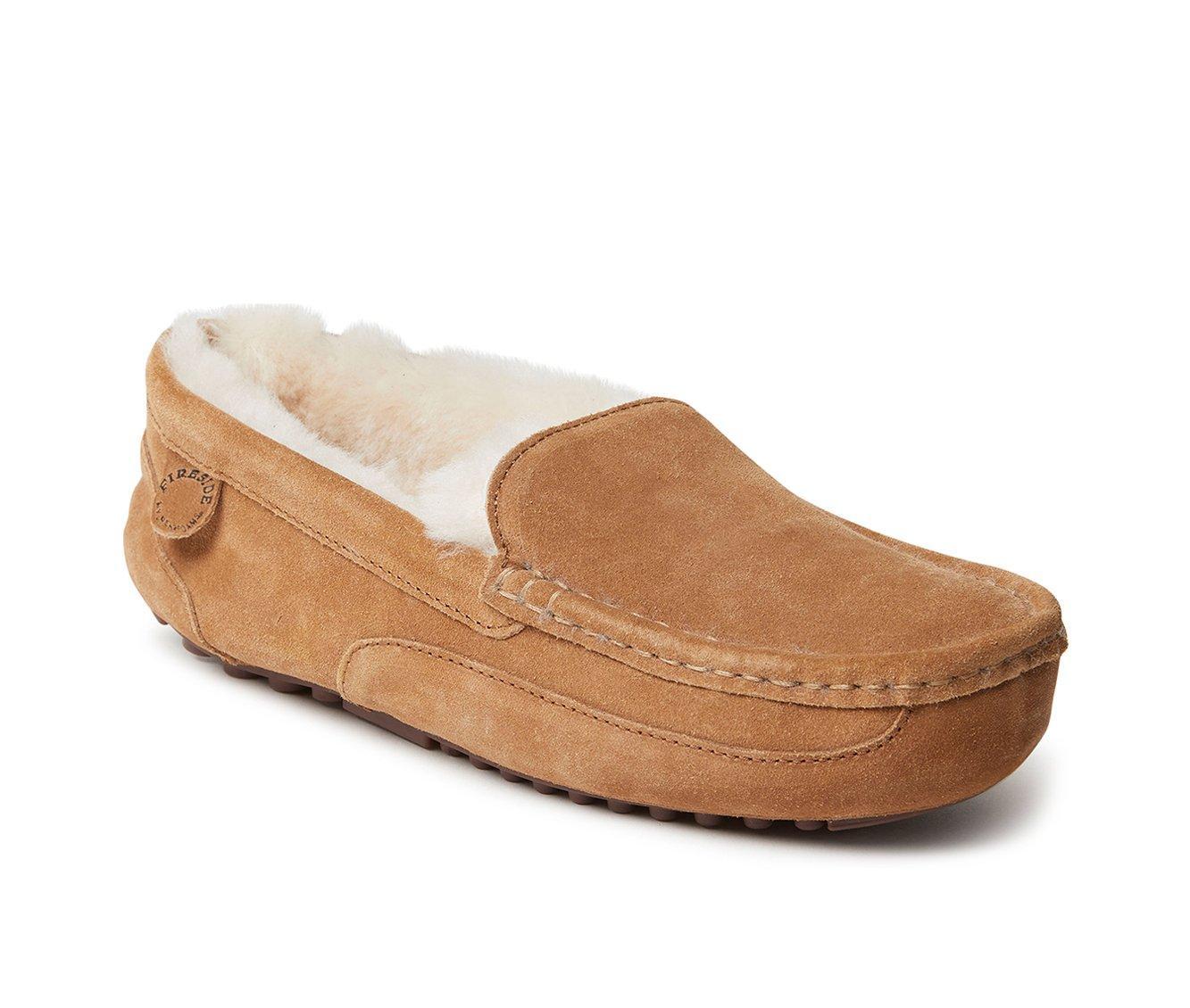 Fireside by Dearfoams Men's Melbourne Genuine Shearling Moccasin Slippers Product Image