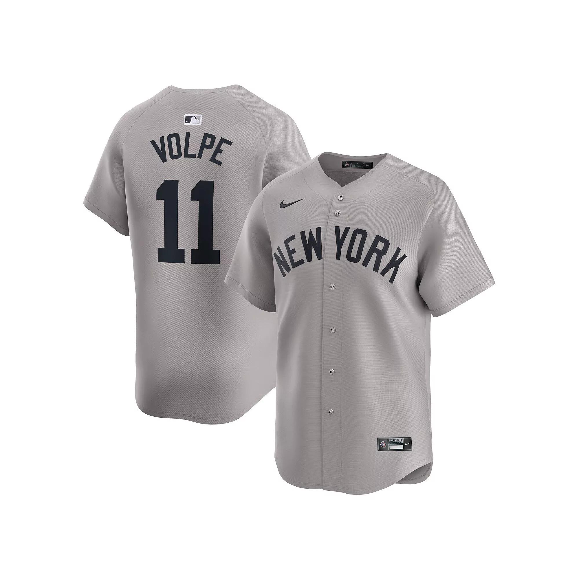 Men's Nike Anthony Volpe Gray New York Yankees Away Limited Player Jersey, Size: 2XL, Grey Product Image