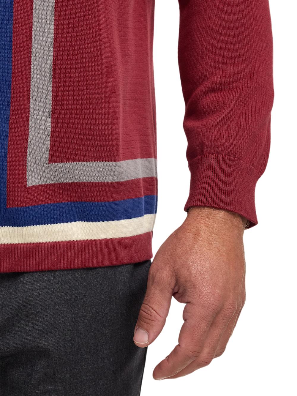 Cotton Button Front Polo - Burgundy Product Image