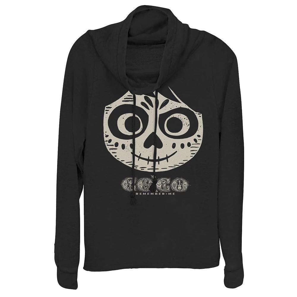 Disney / Pixar's Coco Miguel Skeleton Face Juniors' Cowlneck Graphic Lightweight Long Sleeve, Girl's,  Product Image