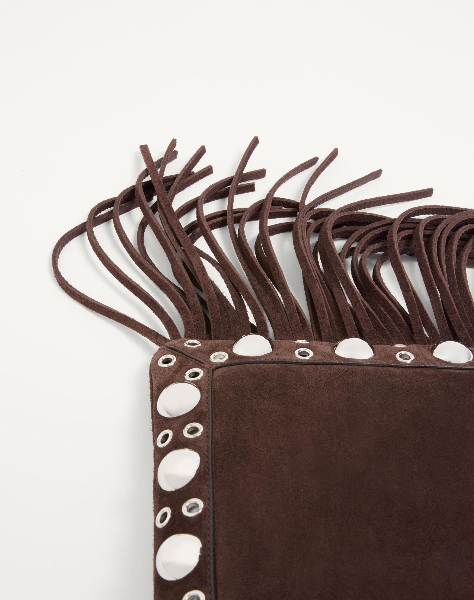 Valentino Garavani Nellcôte Small Shoulder Bag In Suede With Fringes Product Image