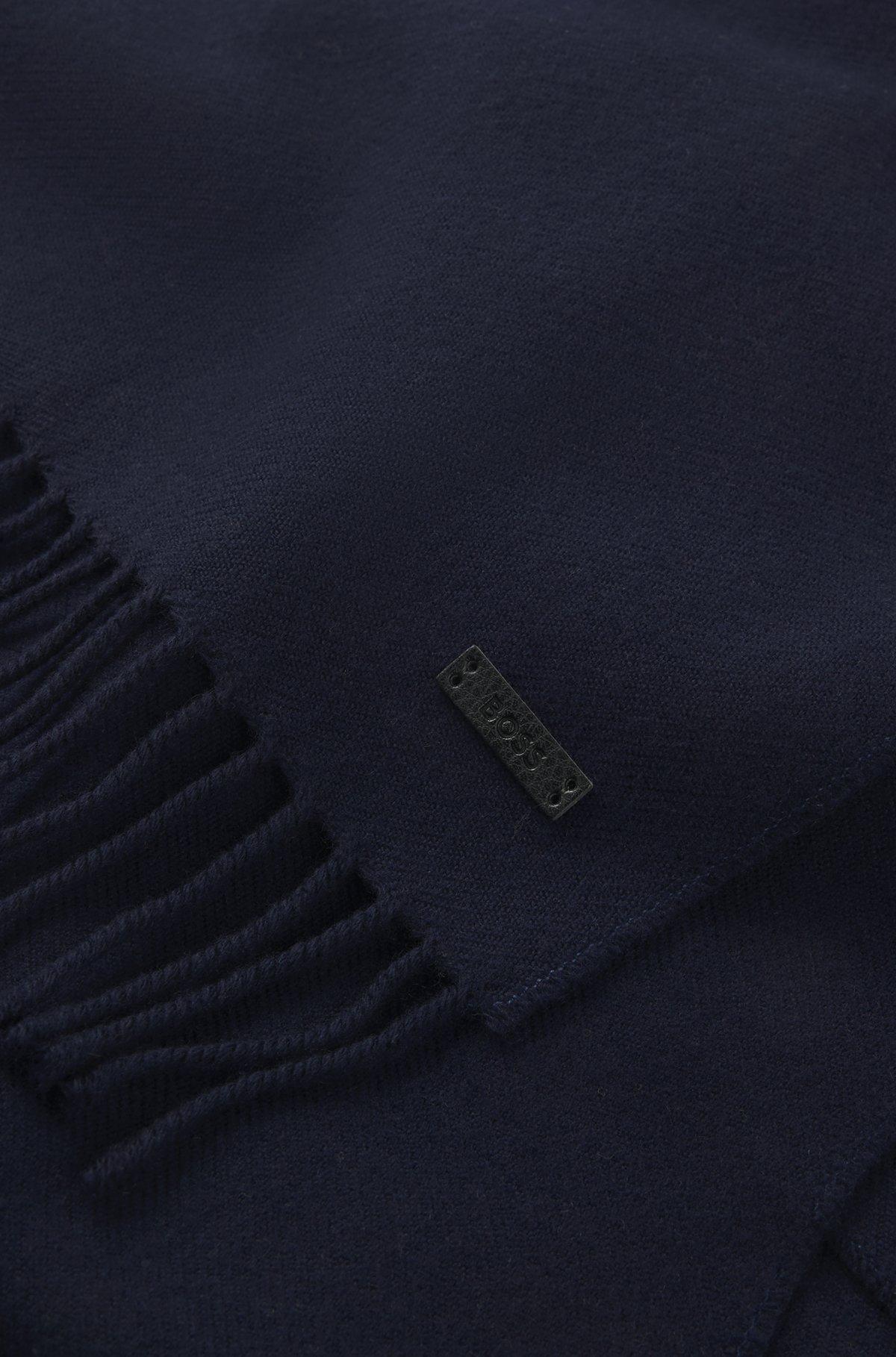 Italian-made scarf in wool with logo patch Product Image