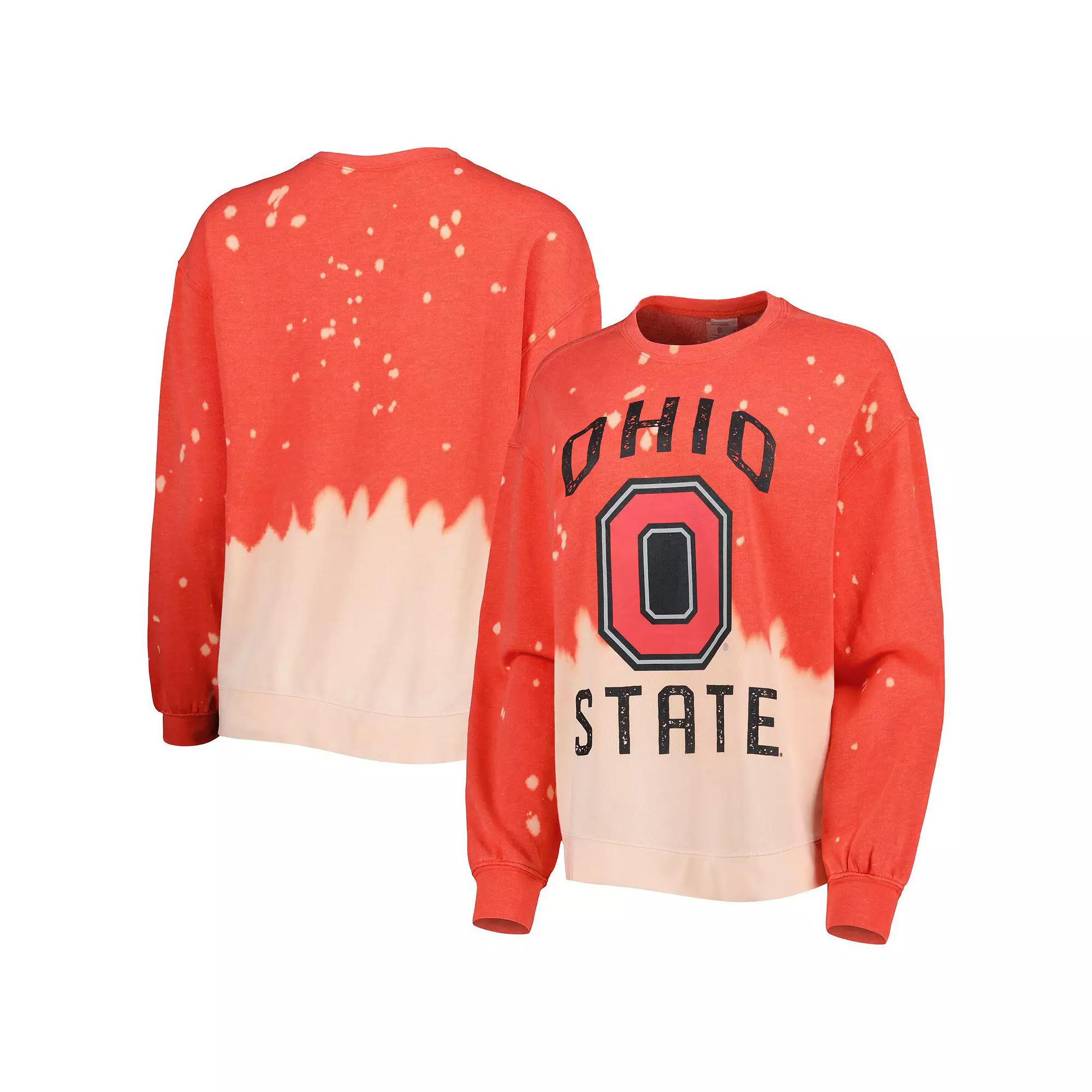 Women's Gameday Couture Scarlet Ohio State Buckeyes Twice As Nice Faded Dip-Dye Pullover Long Sleeve Top, Size: Large, Red Product Image
