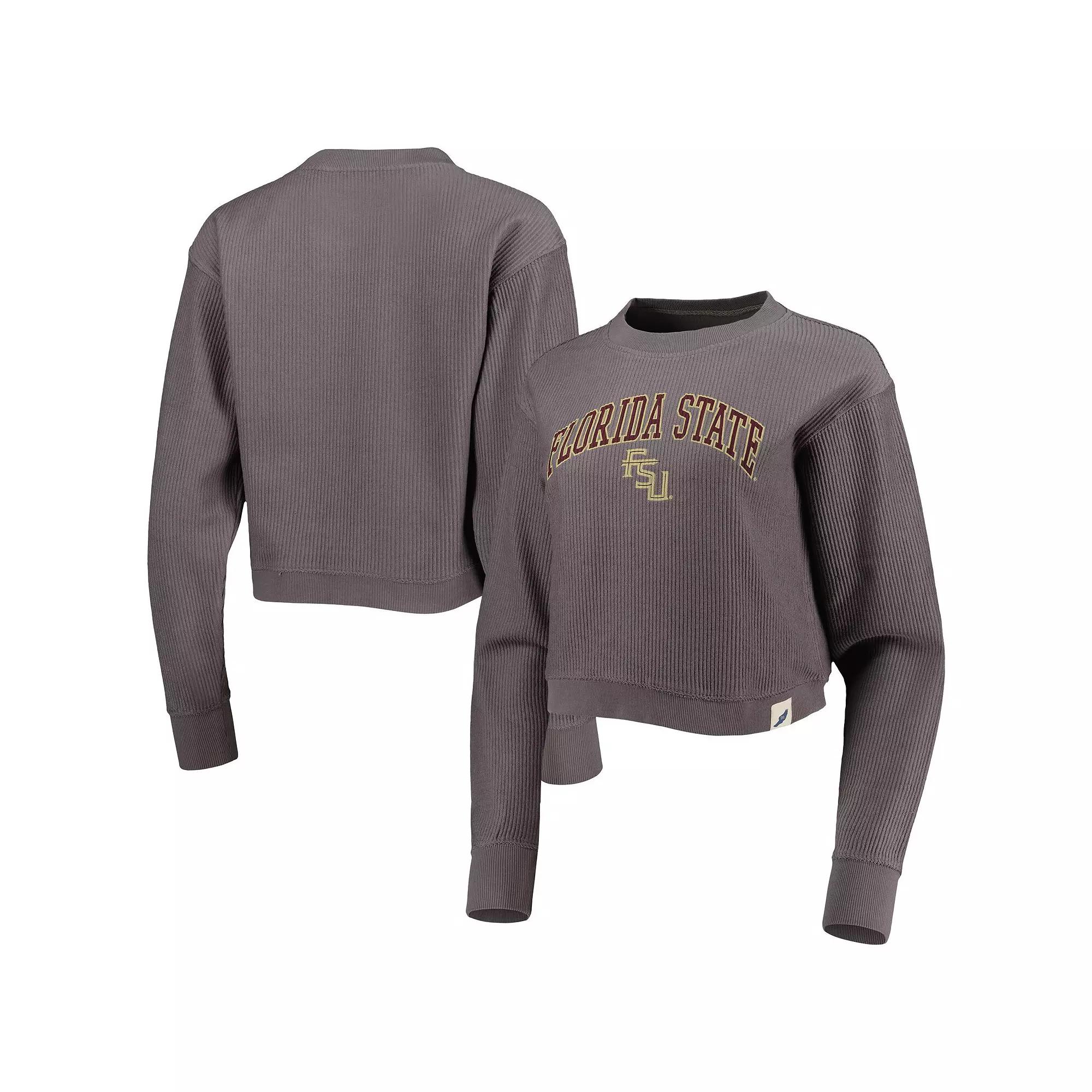 Women's League Collegiate Wear Gray Florida State Seminoles Classic Campus Corded Timber Sweatshirt, Size: XL, Grey Product Image