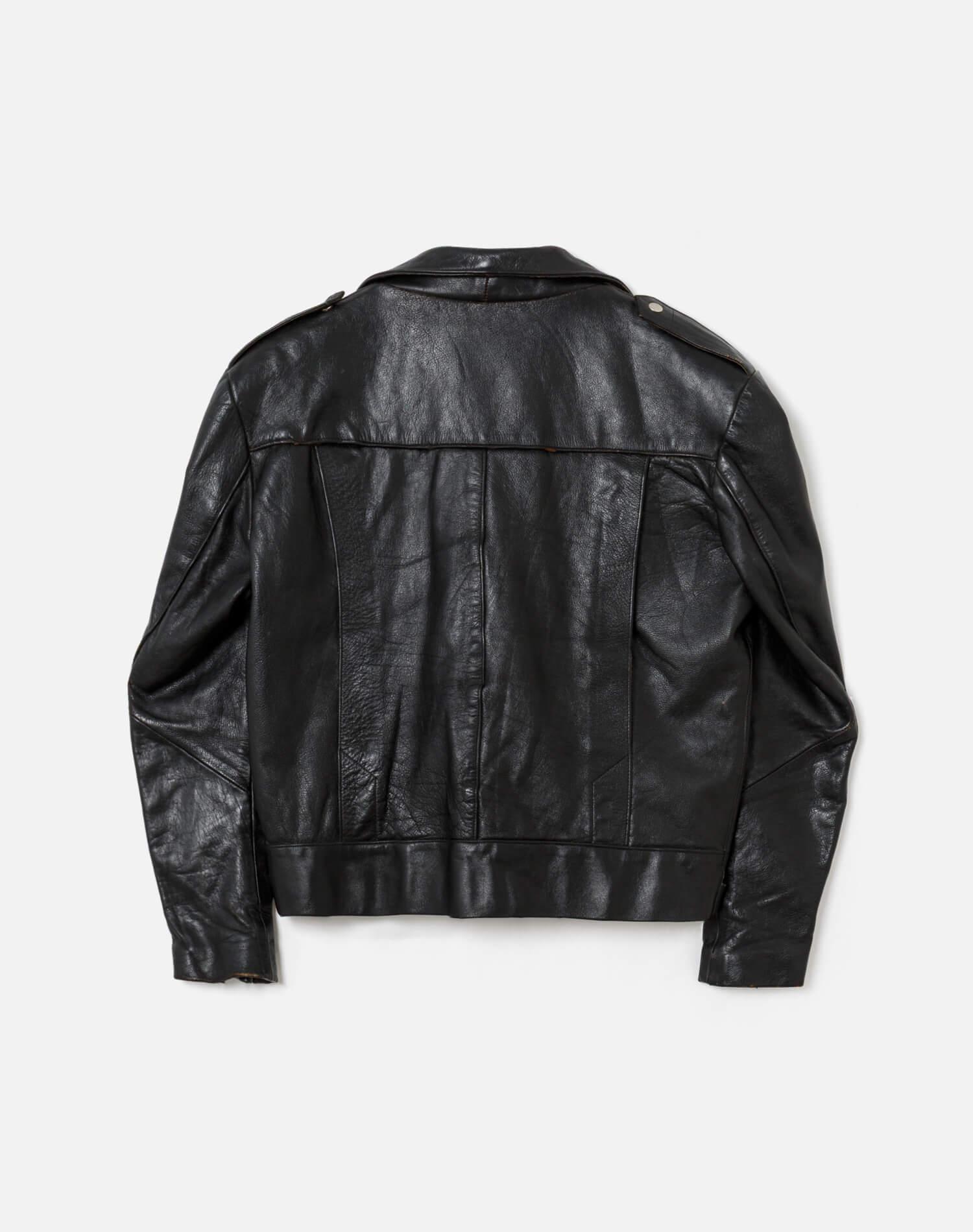 80s Leather Moto Jacket -#43 Female Product Image