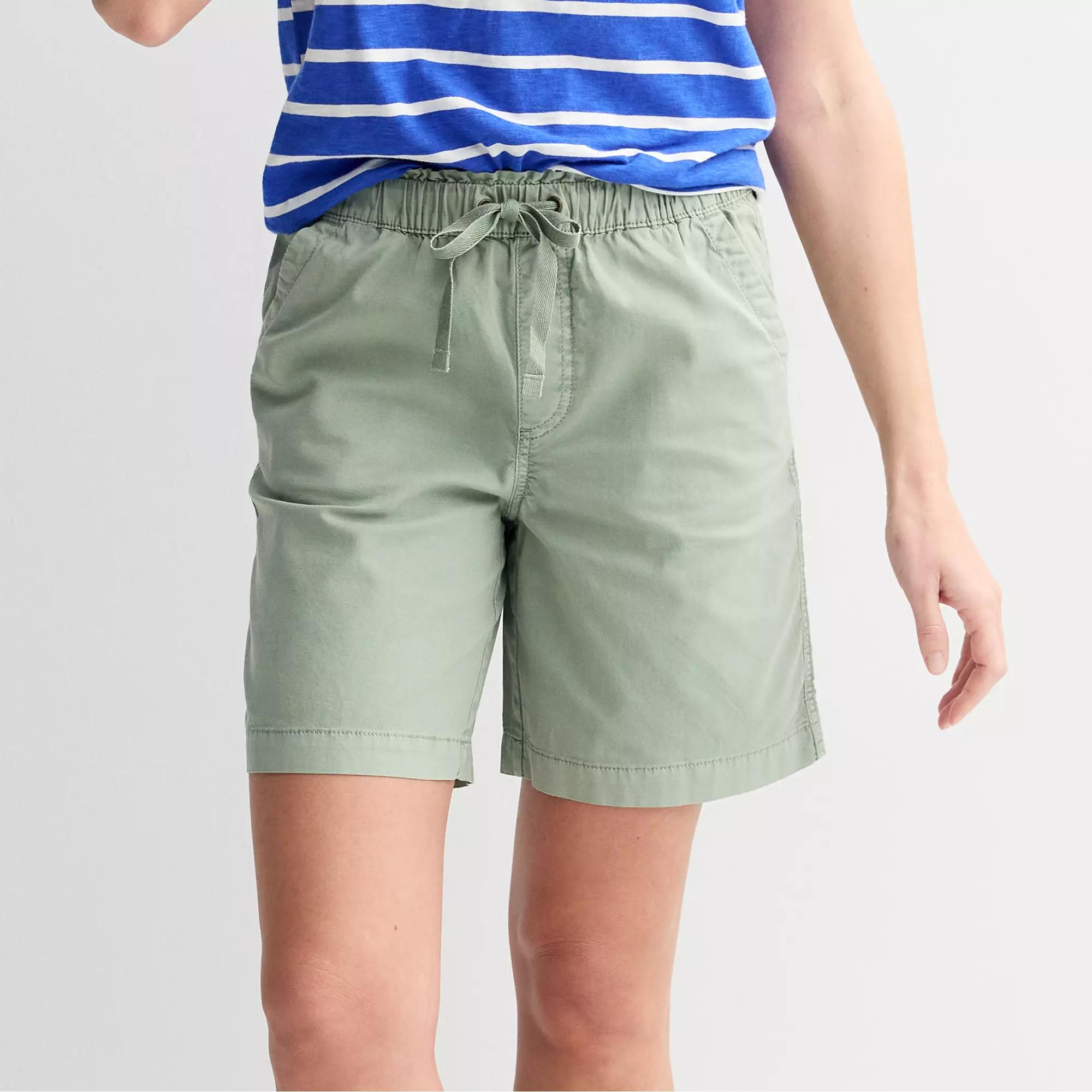 Petite Sonoma Goods For Life® Easy Paperbag Waist Bermuda Shorts, Women's, Size: XL Petite, Madri Green Product Image
