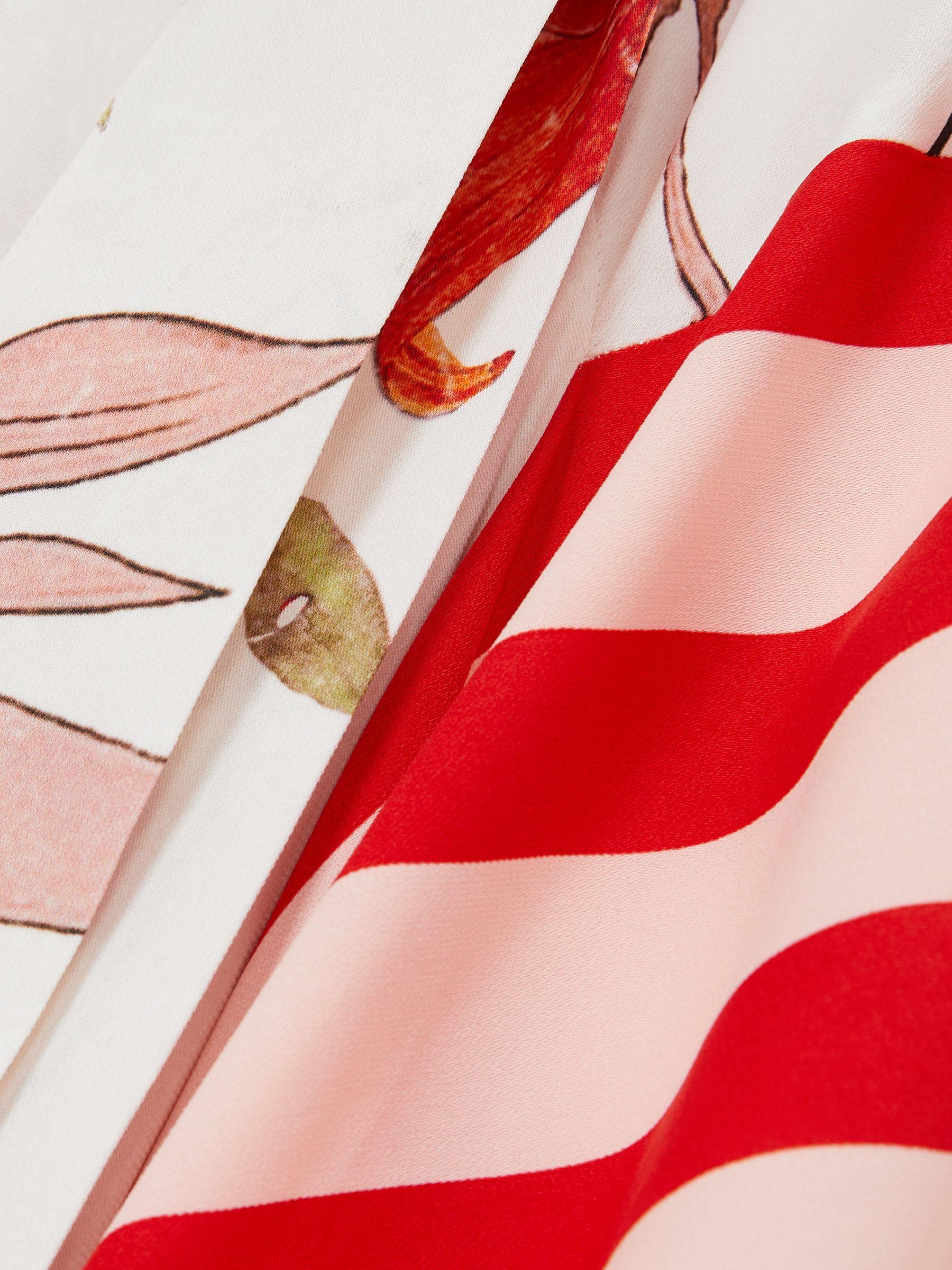 Floral Stripe-Print Maxi Dress in Ivory/Red Product Image