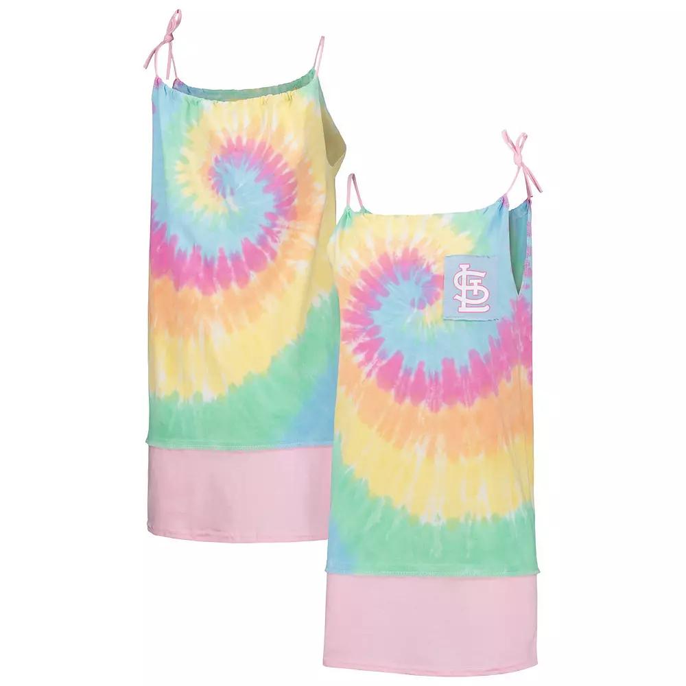 Women's Refried Apparel White St. Louis Cardinals Tie-Dye Tank Dress, Size: Medium Product Image