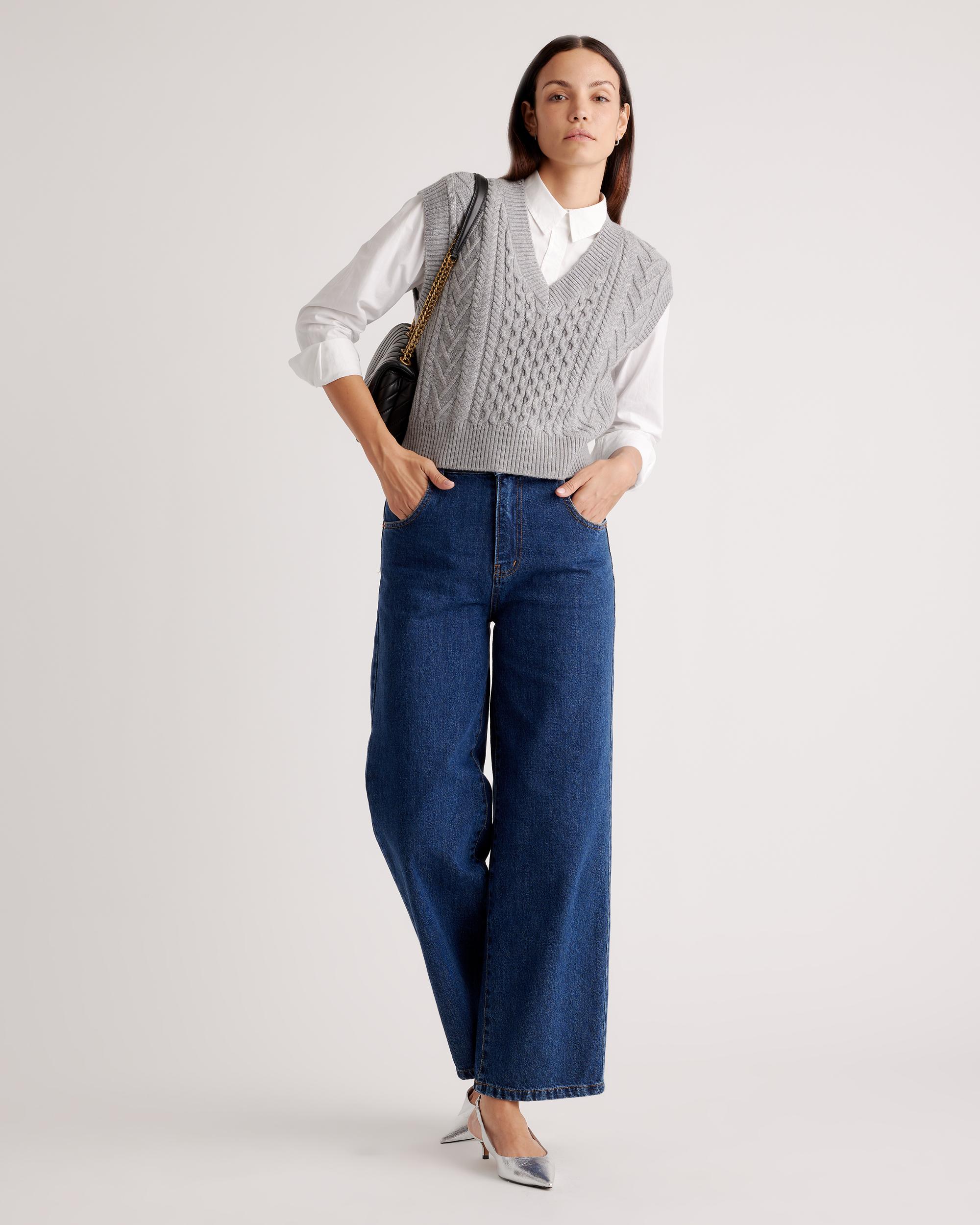 Quince | Women's Australian Merino Wool Cable Sweater Vest Size XL Product Image