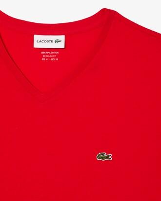 Lightweight Cotton Pima V Neck T-shirt Product Image