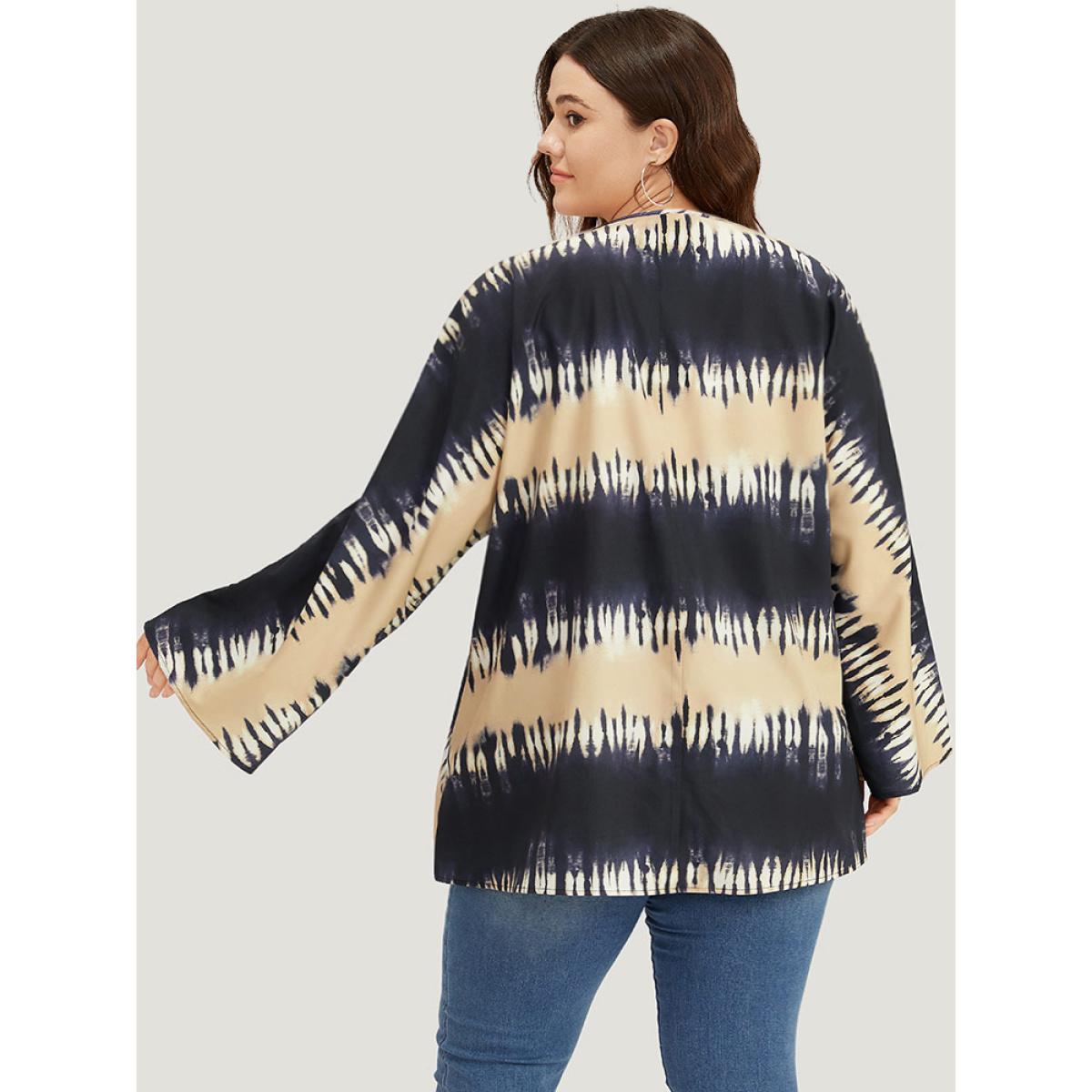 Plus Size Halloween Tie Dye Print Open Front Kimono Women Champagne Casual Printed Dailywear Kimonos BloomChic 14-16/1X Product Image