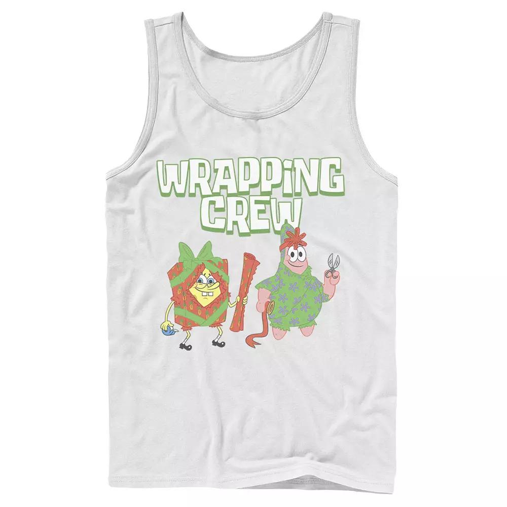 Men's Nickelodeon Spongebob Squarepants Patrick Wrapping Crew Christmas Graphic Tank Top,  Product Image