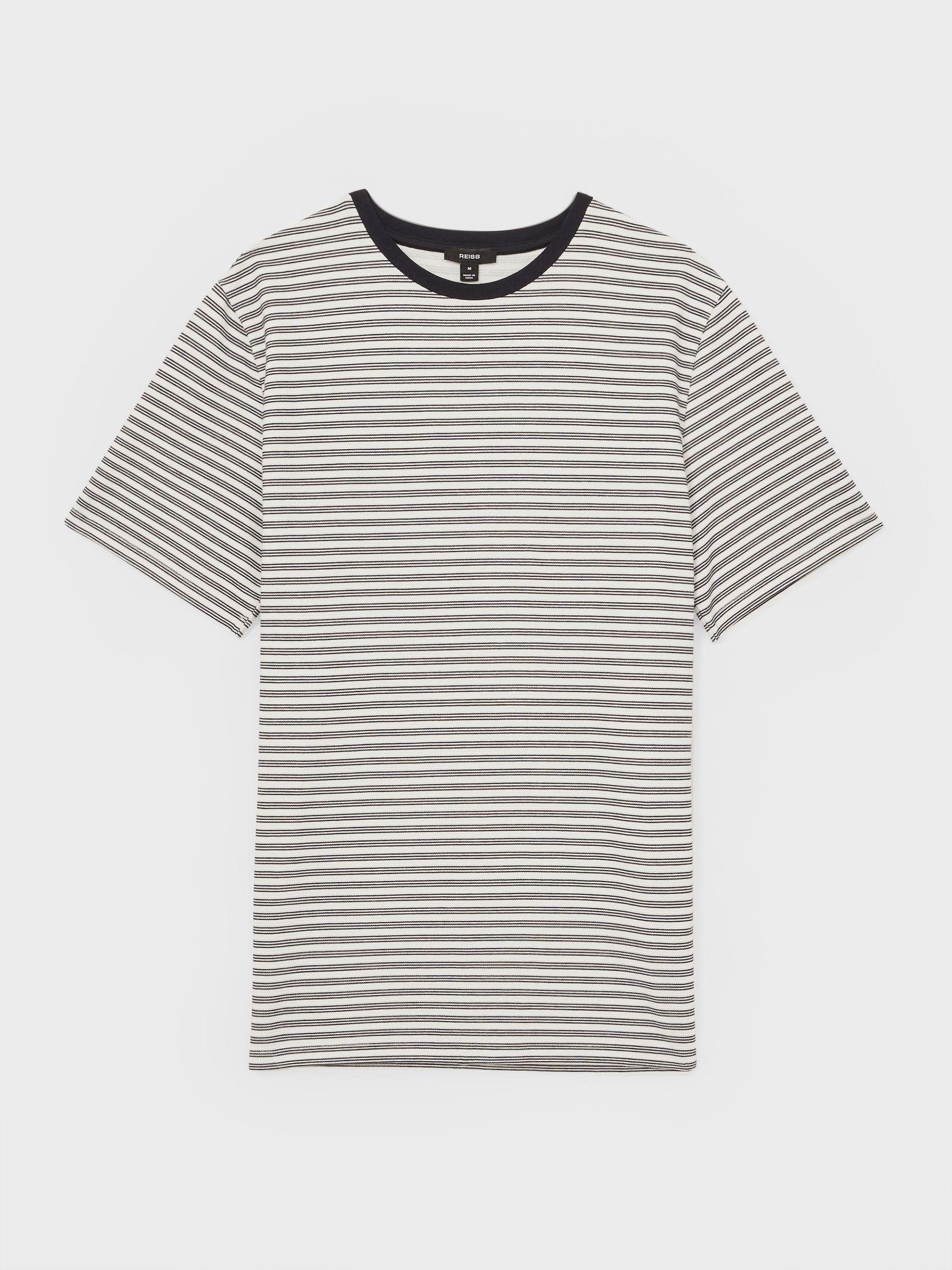 Heavyweight Striped T-Shirt in White/Navy Product Image