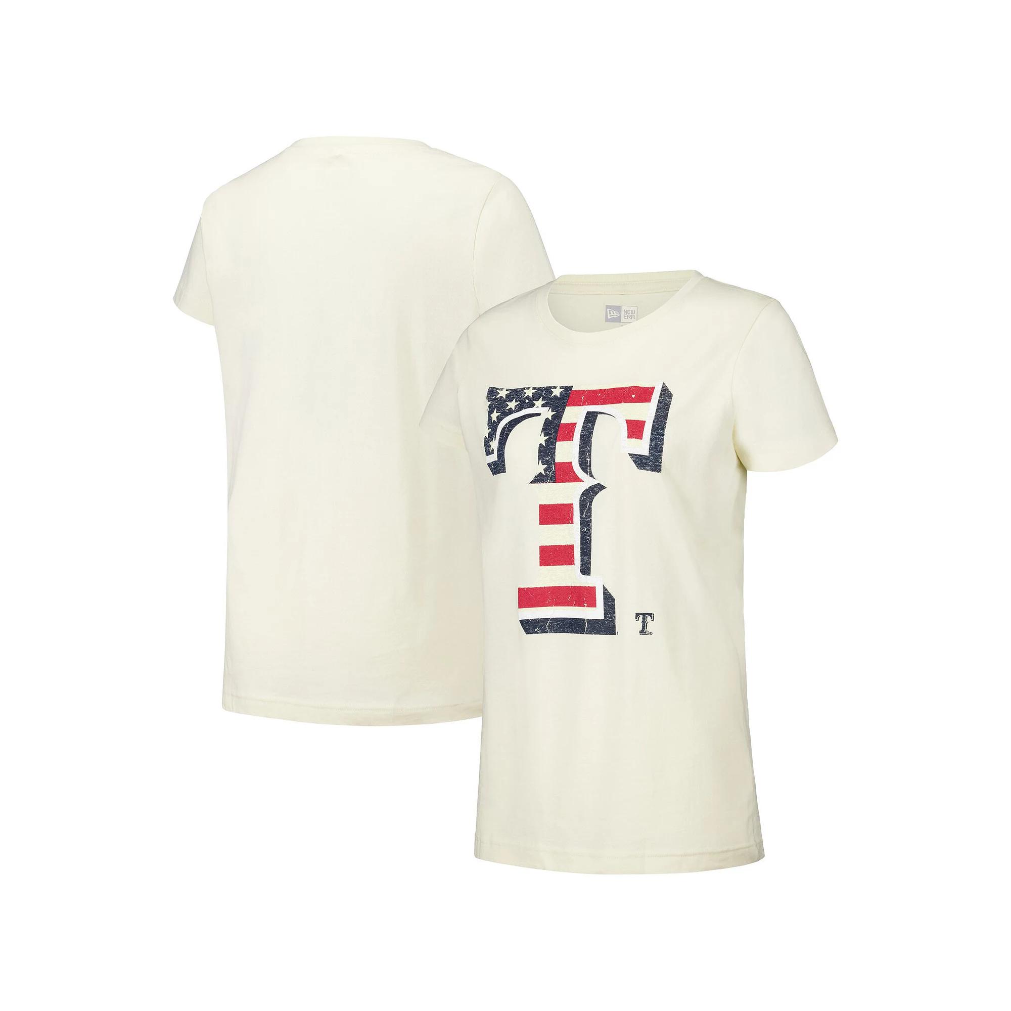 Women's New Era Cream Texas Rangers Vintage T-Shirt,  Product Image