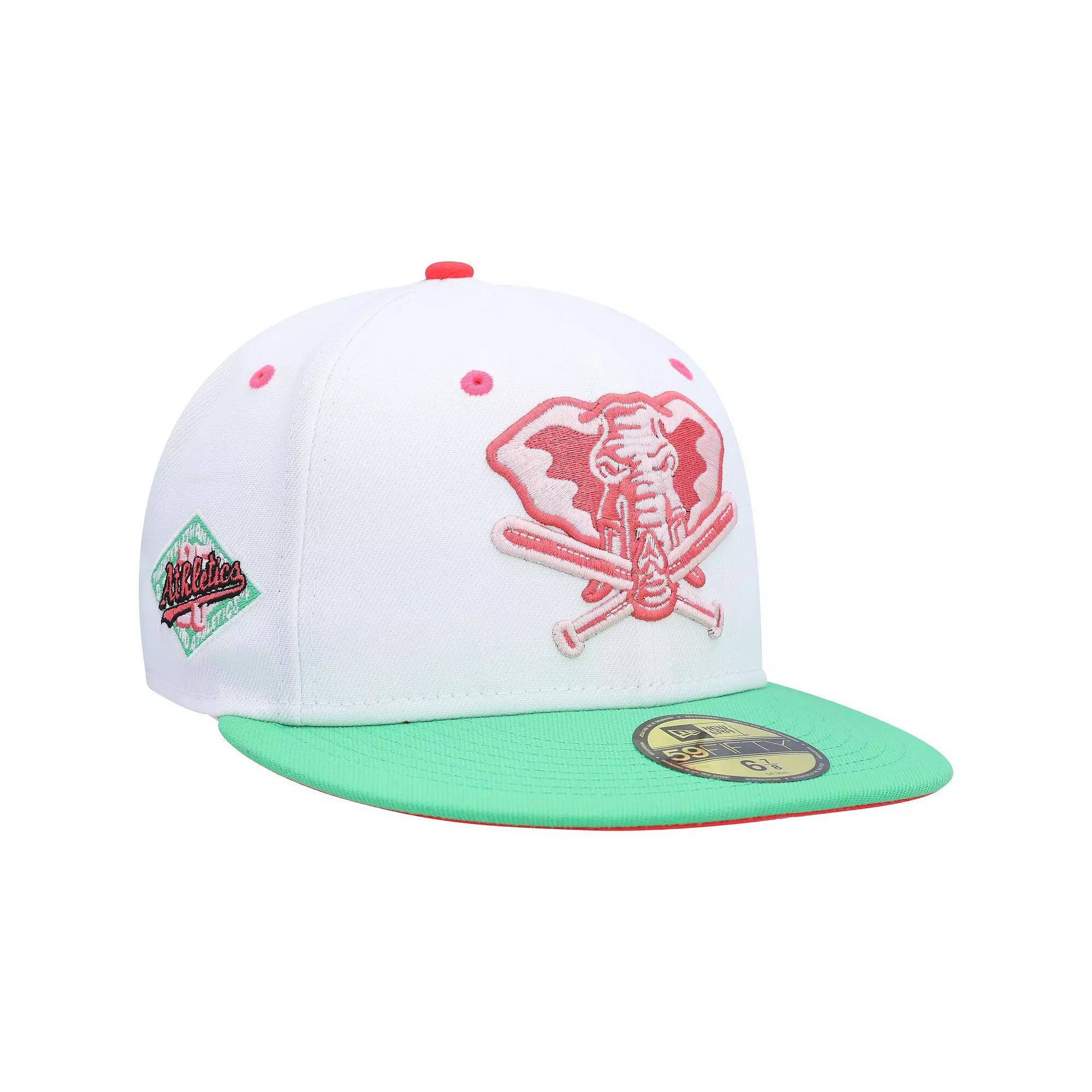 Men's New Era White/Green Oakland Athletics Alternate Logo Watermelon Lolli 59FIFTY Fitted Hat,  Product Image
