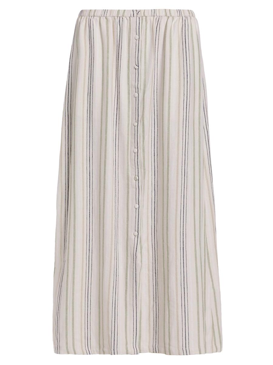 Womens Demi Striped Linen-Blend Maxi Skirt Product Image