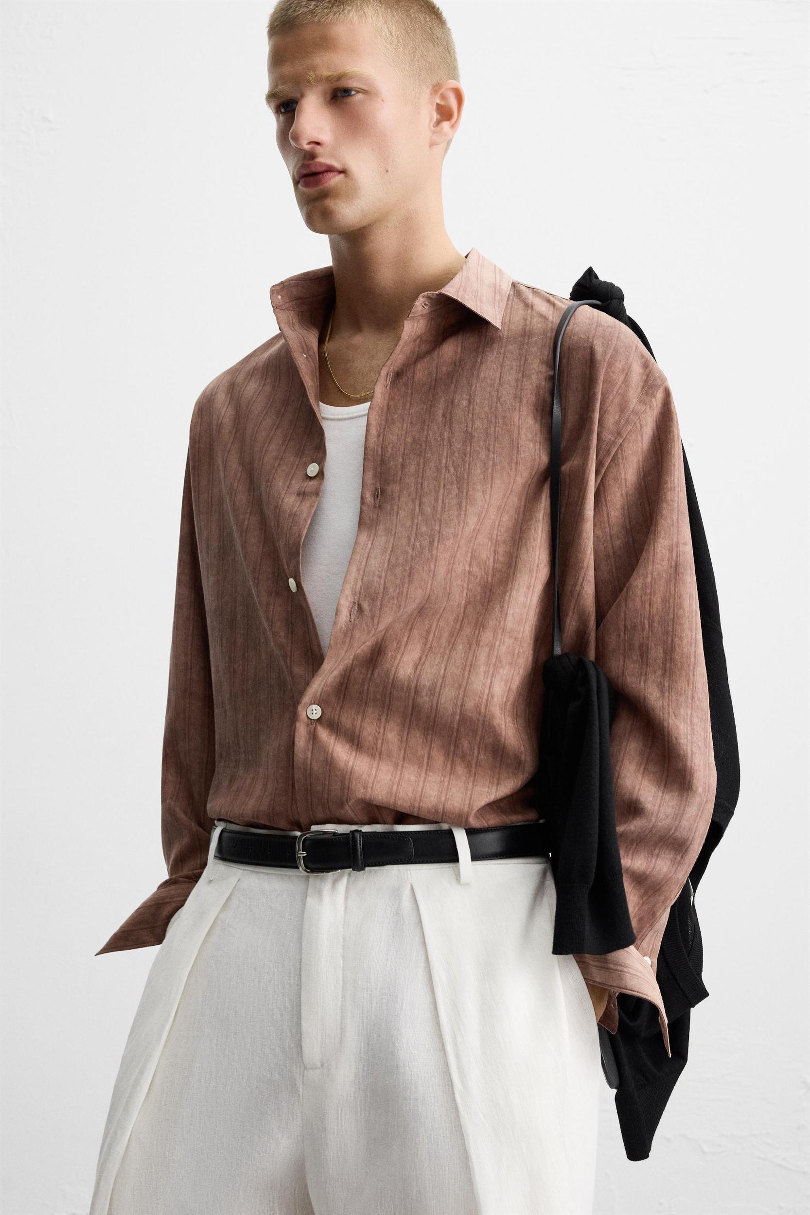 WASHED EFFECT STRIPED SHIRT Product Image