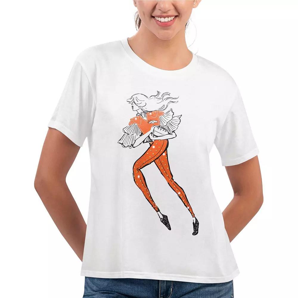 Women's G-III 4Her by Carl Banks White Denver Broncos Play The Ball T-Shirt,  Product Image