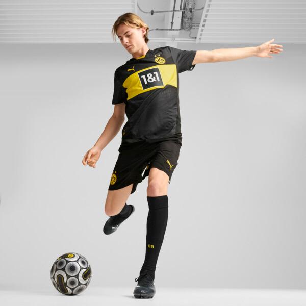 PUMA Borussia Dortmund 24/25 Men's Authentic Away Soccer Jersey in Black/Faster Yellow Product Image