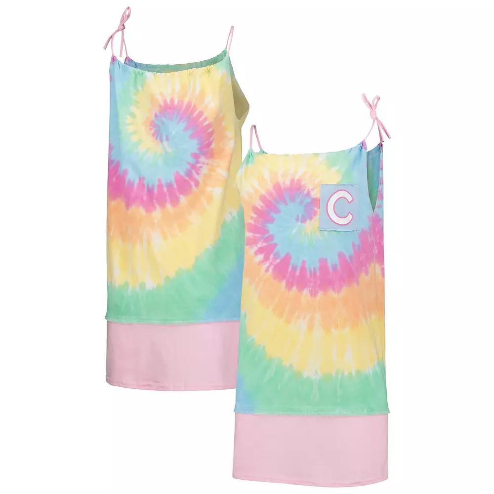 Women's Refried Apparel White Chicago Cubs Tie-Dye Tank Top Dress, Size: XL Product Image