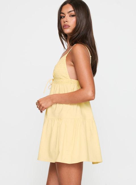 Nicoletta Mini Dress Lemon Product Image