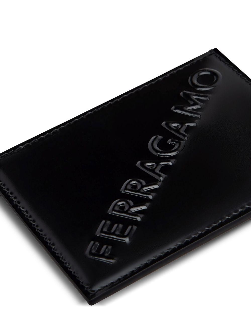logo-embossed leather cardholder  Product Image