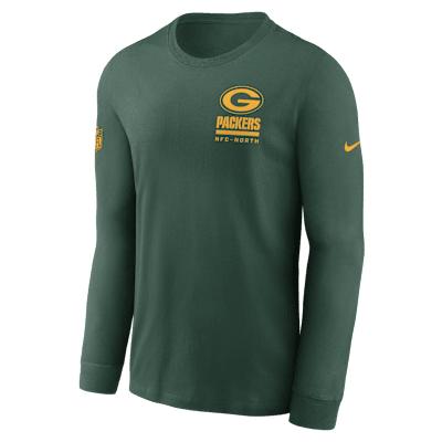 Green Bay Packers Sideline Team Issue Nike Mens Dri-FIT NFL Long-Sleeve T-Shirt | 02EW3EE7T-2ZH Product Image