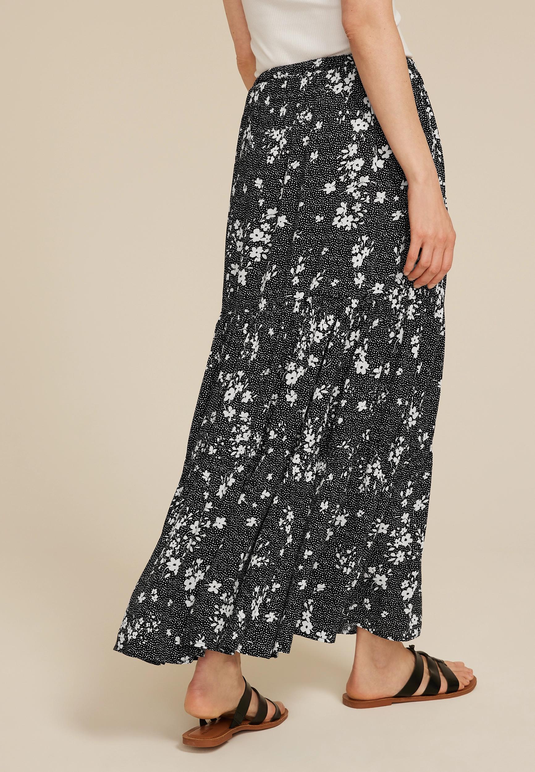 Printed High Rise Maxi Skirt Product Image