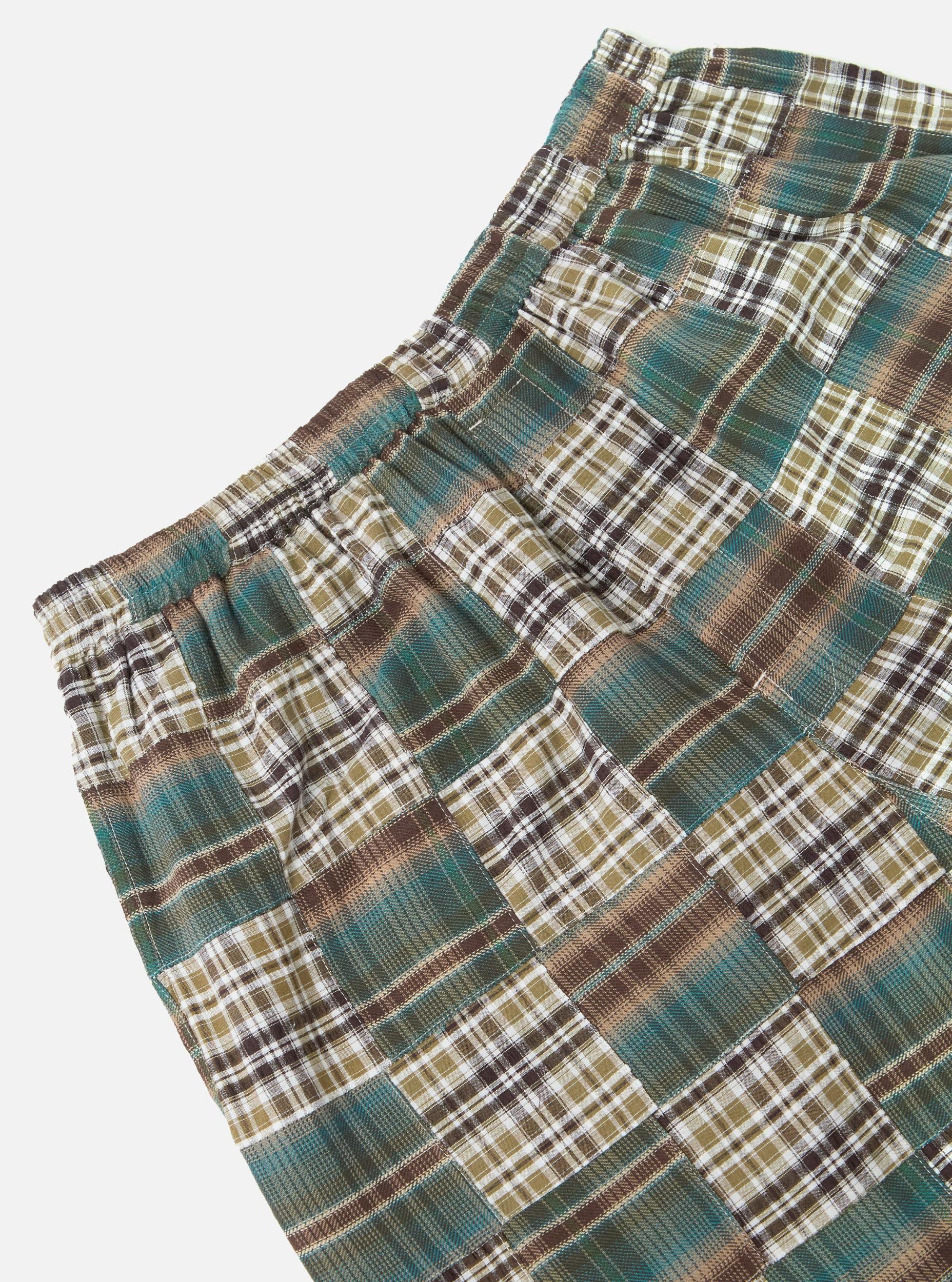 Green Patchwork Madras Pyjama Short Product Image