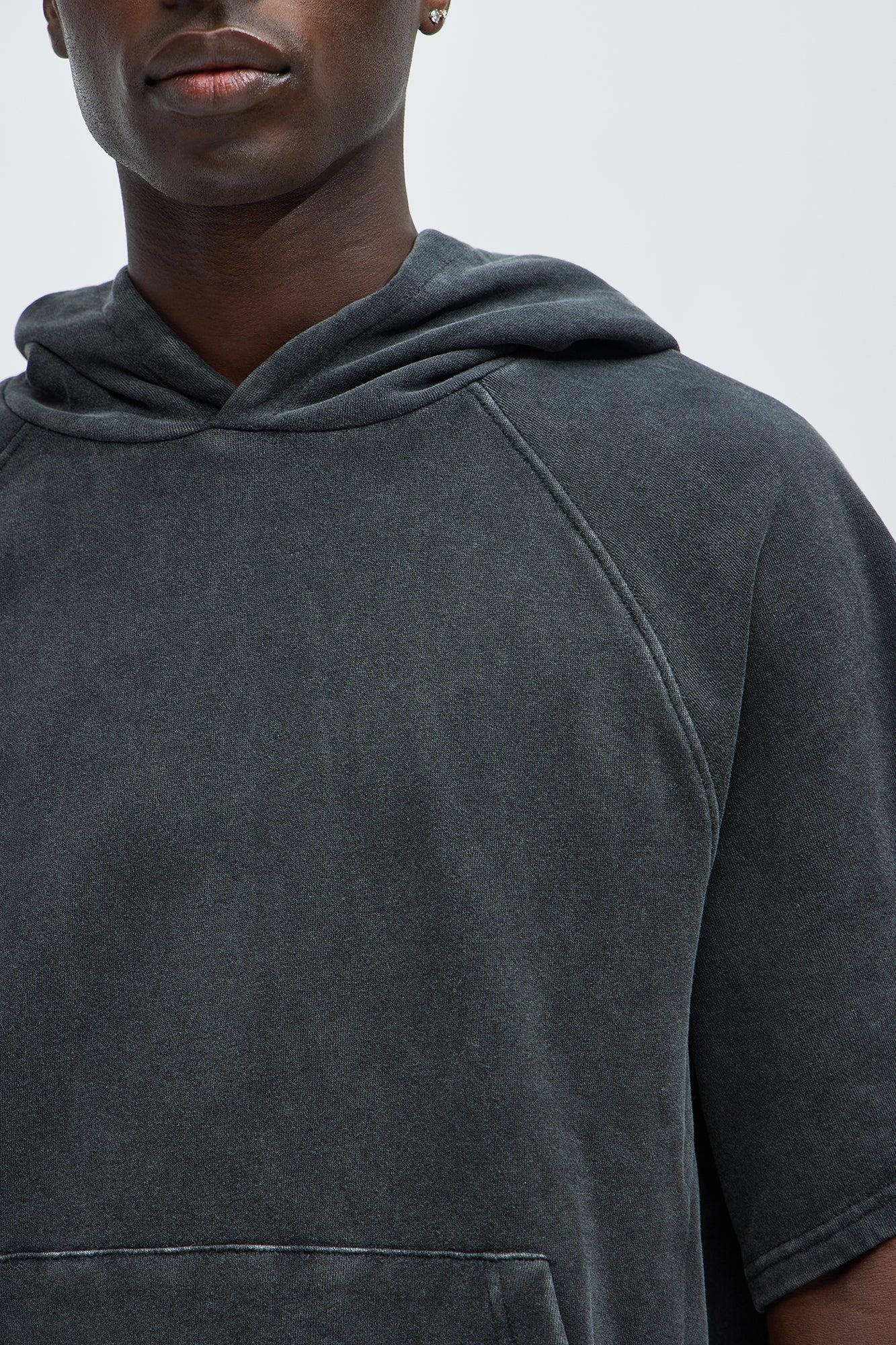 Tyson Short Sleeve Raglan Hoodie - Black Product Image