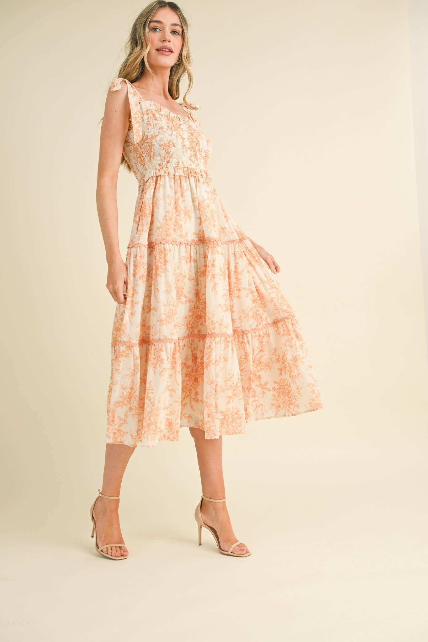 Sunset Floral Midi Dress Product Image
