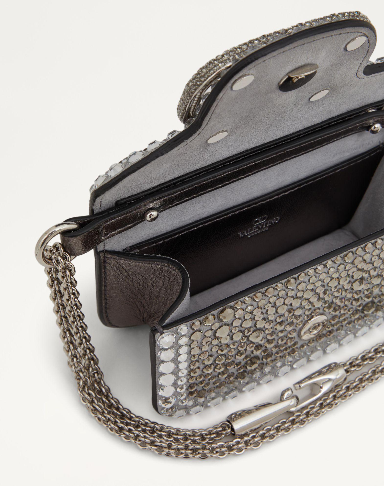 Micro Valentino Garavani Locò Chain Bag With Rhinestones Product Image