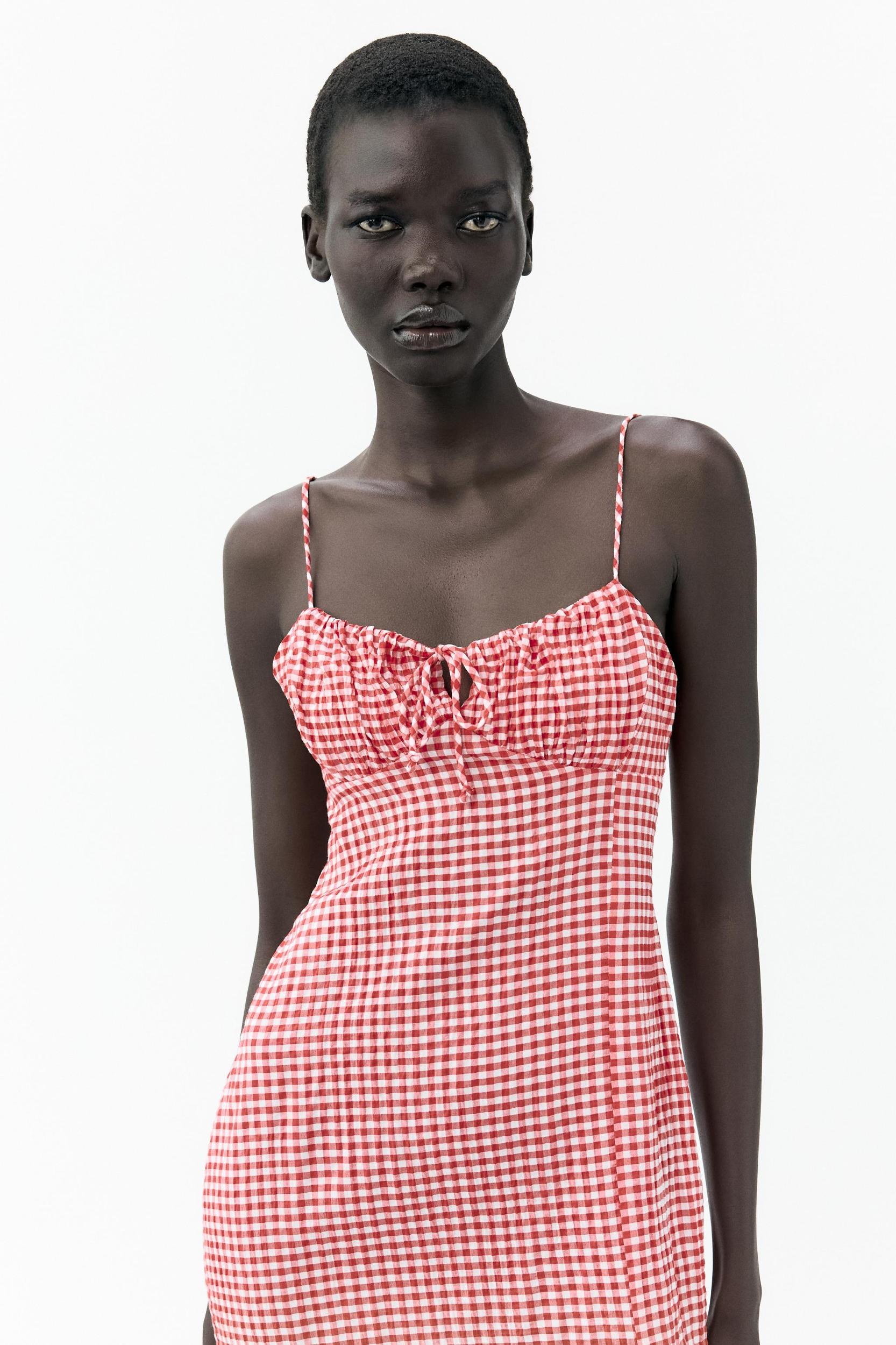 GINGHAM MIDI DRESS Product Image