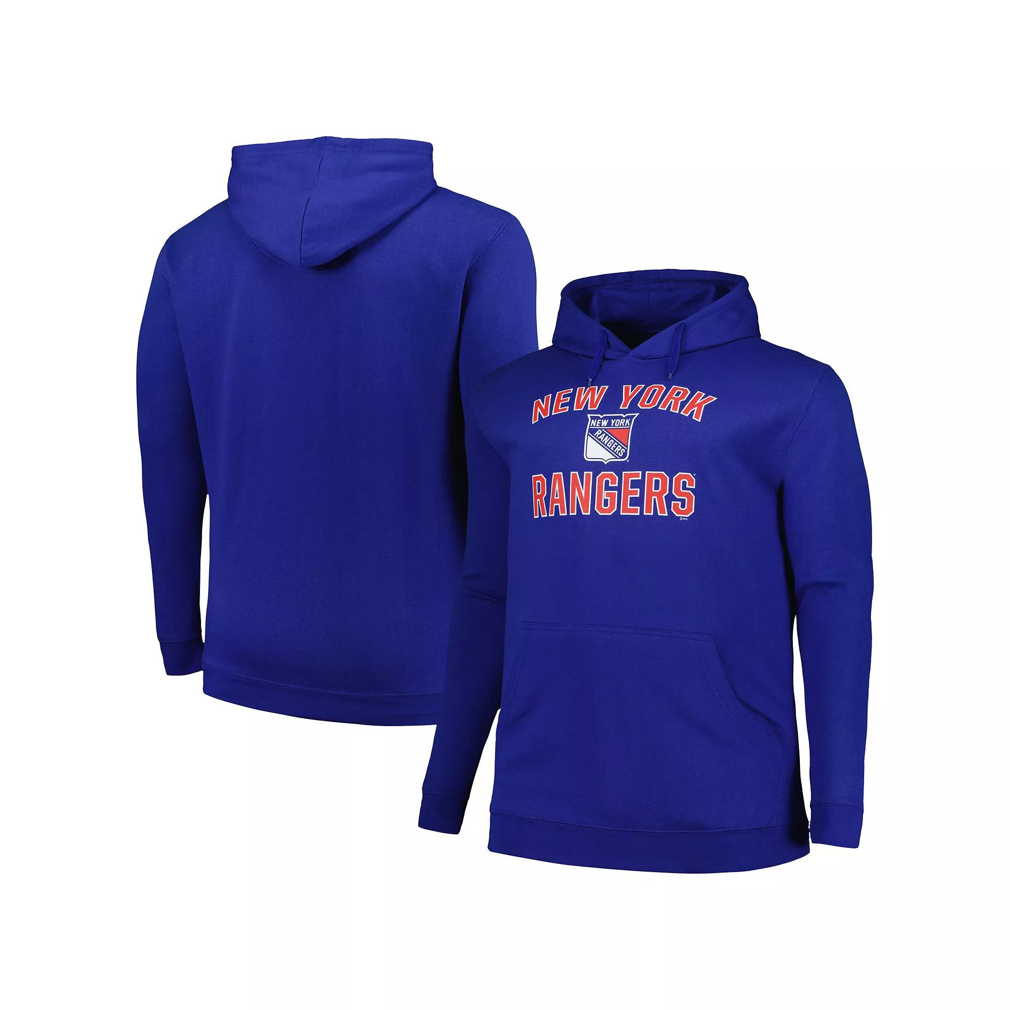 Men's Profile Blue New York Rangers Big & Tall Arch Over Logo Pullover Hoodie,  Product Image