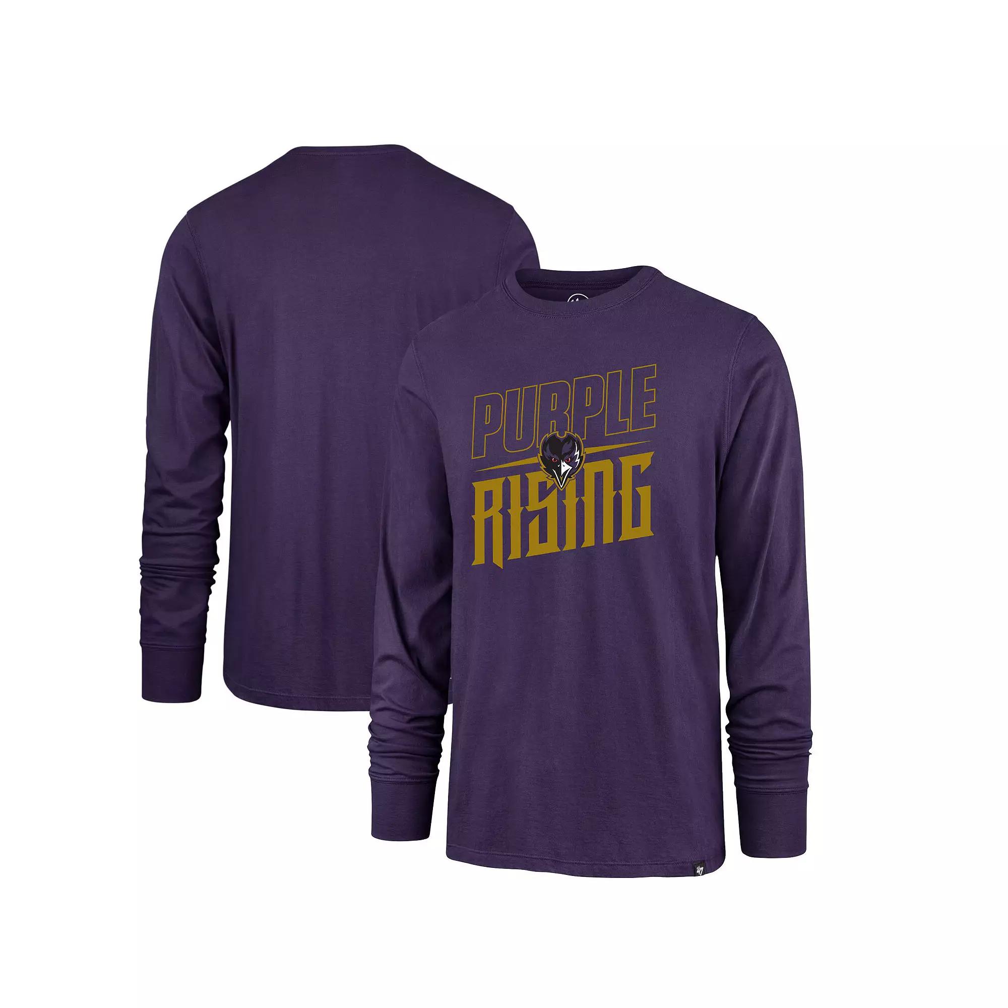 Men's '47 Purple Baltimore Ravens Purple Rising Super Rival Long Sleeve T-Shirt,  Product Image