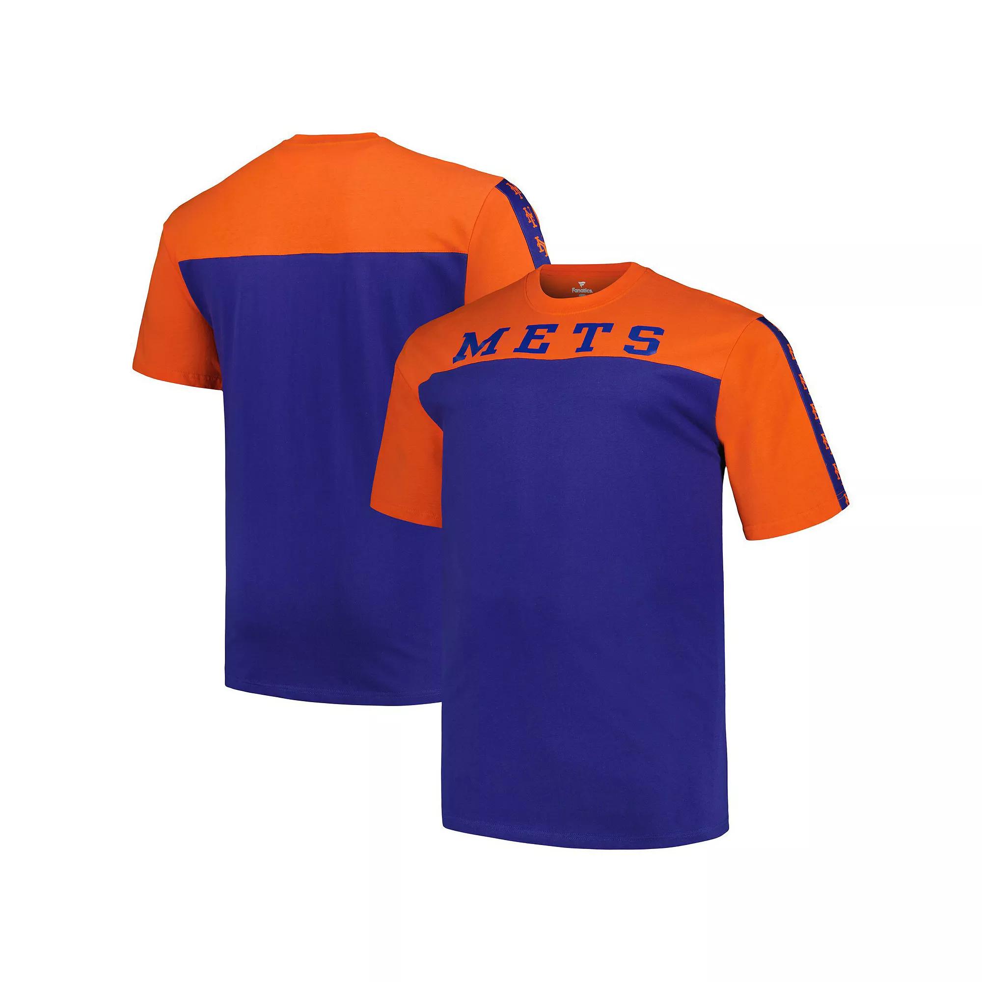 Men's Profile Orange/Royal New York Mets Big & Tall Yoke Knit T-Shirt, Size: 4XB Product Image